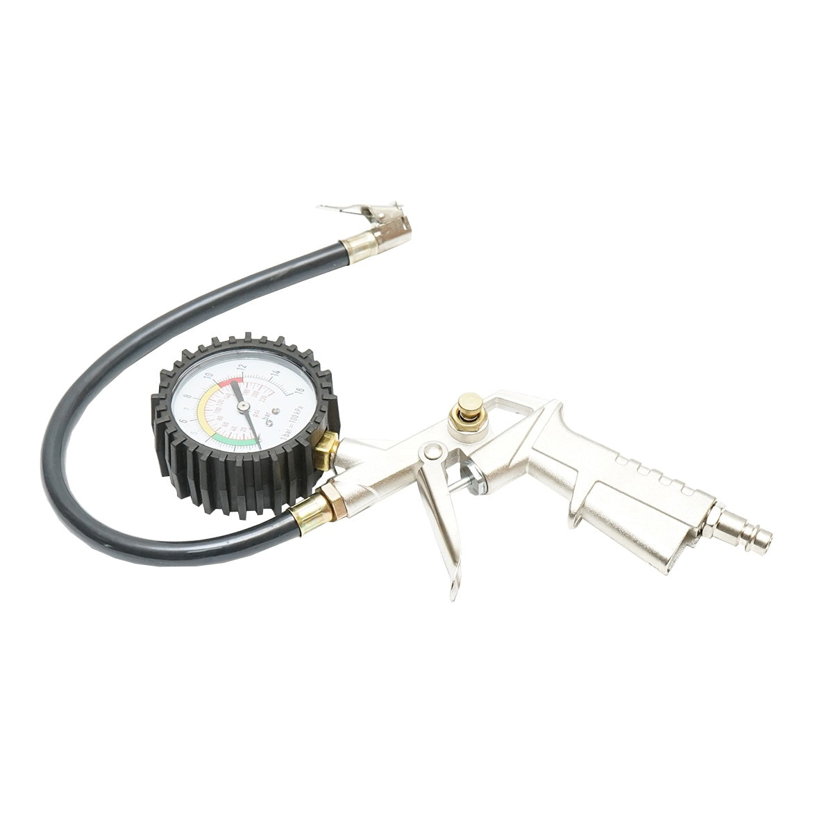 Pištoľ na hustenie pneumatík s manometrom