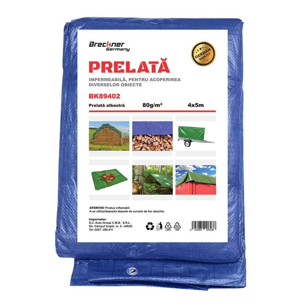 Krycia plachta - nepremokavá S okami 4 x 5m