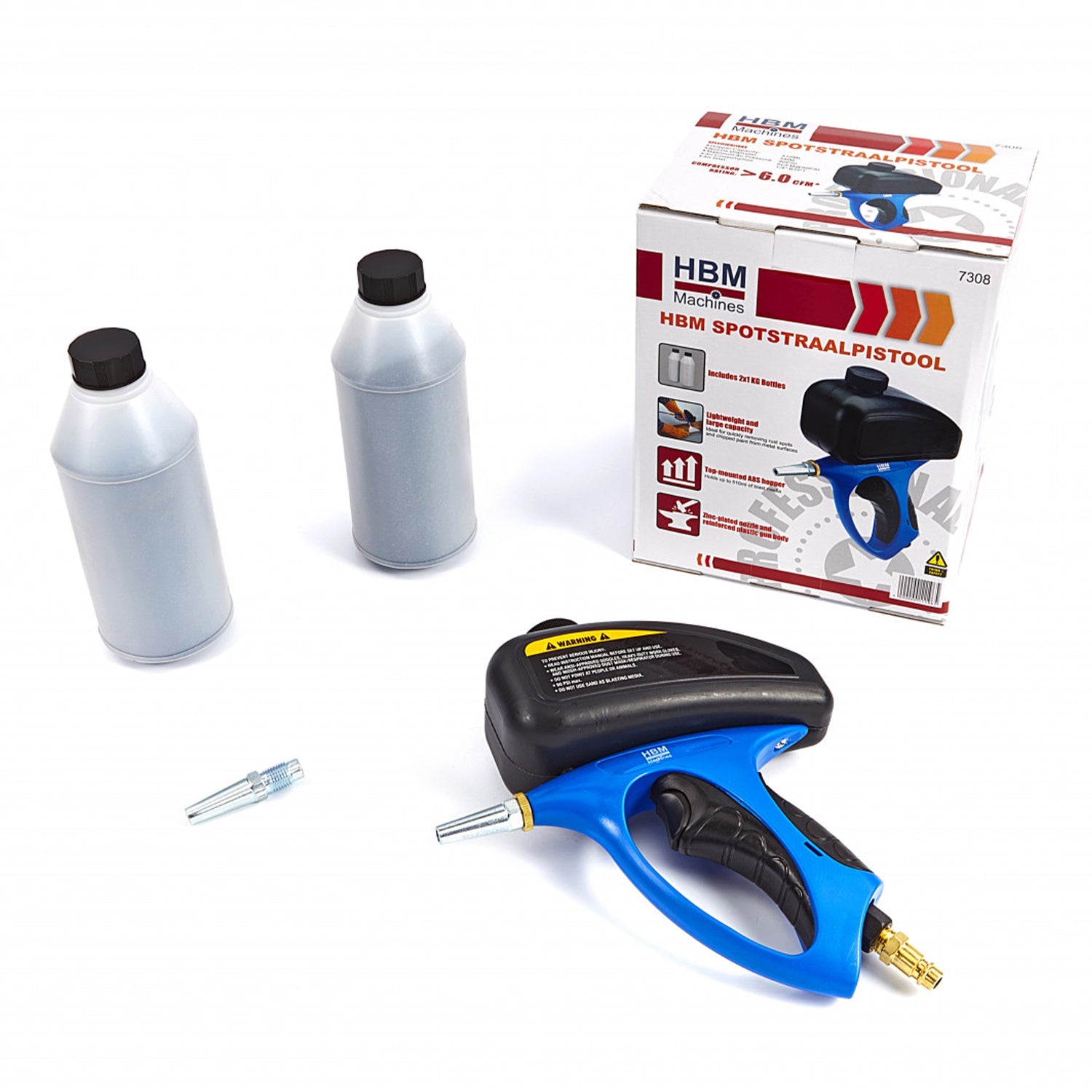 Pieskovacia pištoľ s hornou nádržkou hbm