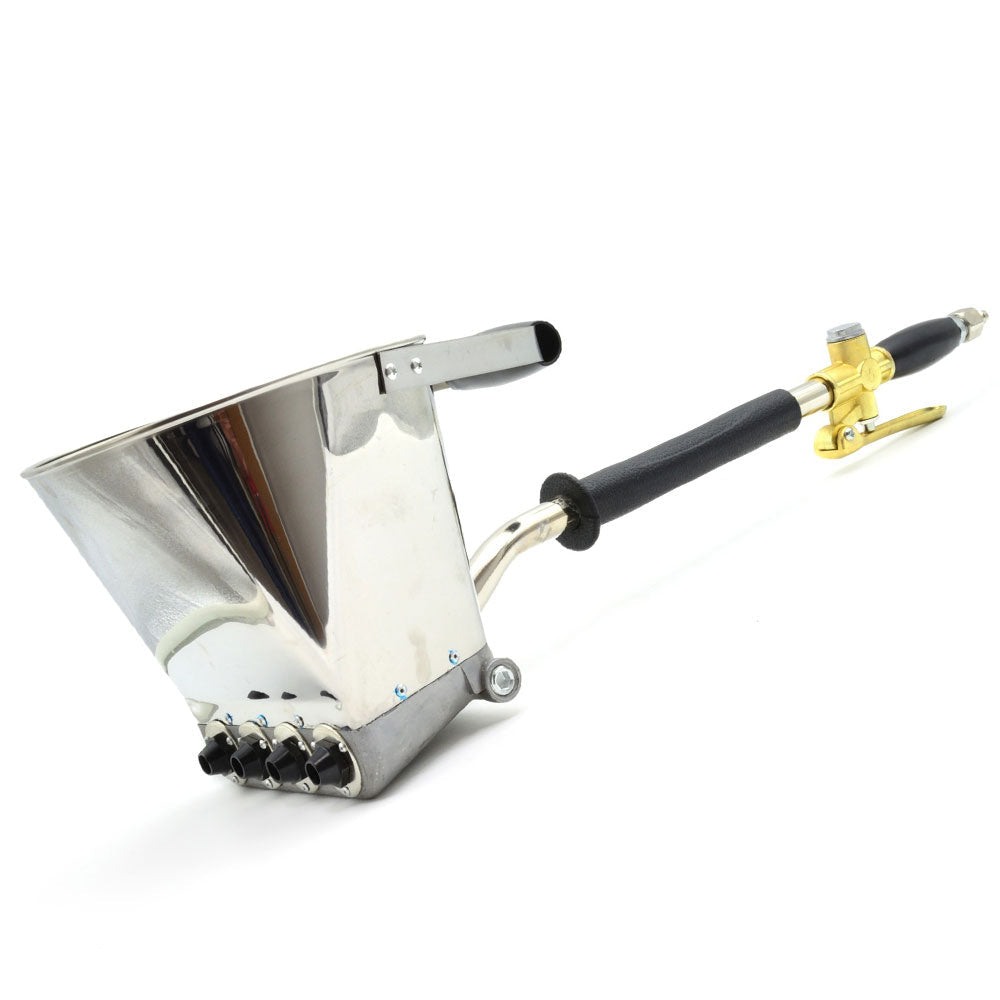 Pneumatická omietačka z nehrdzavejúcej ocele so 4 tryskami