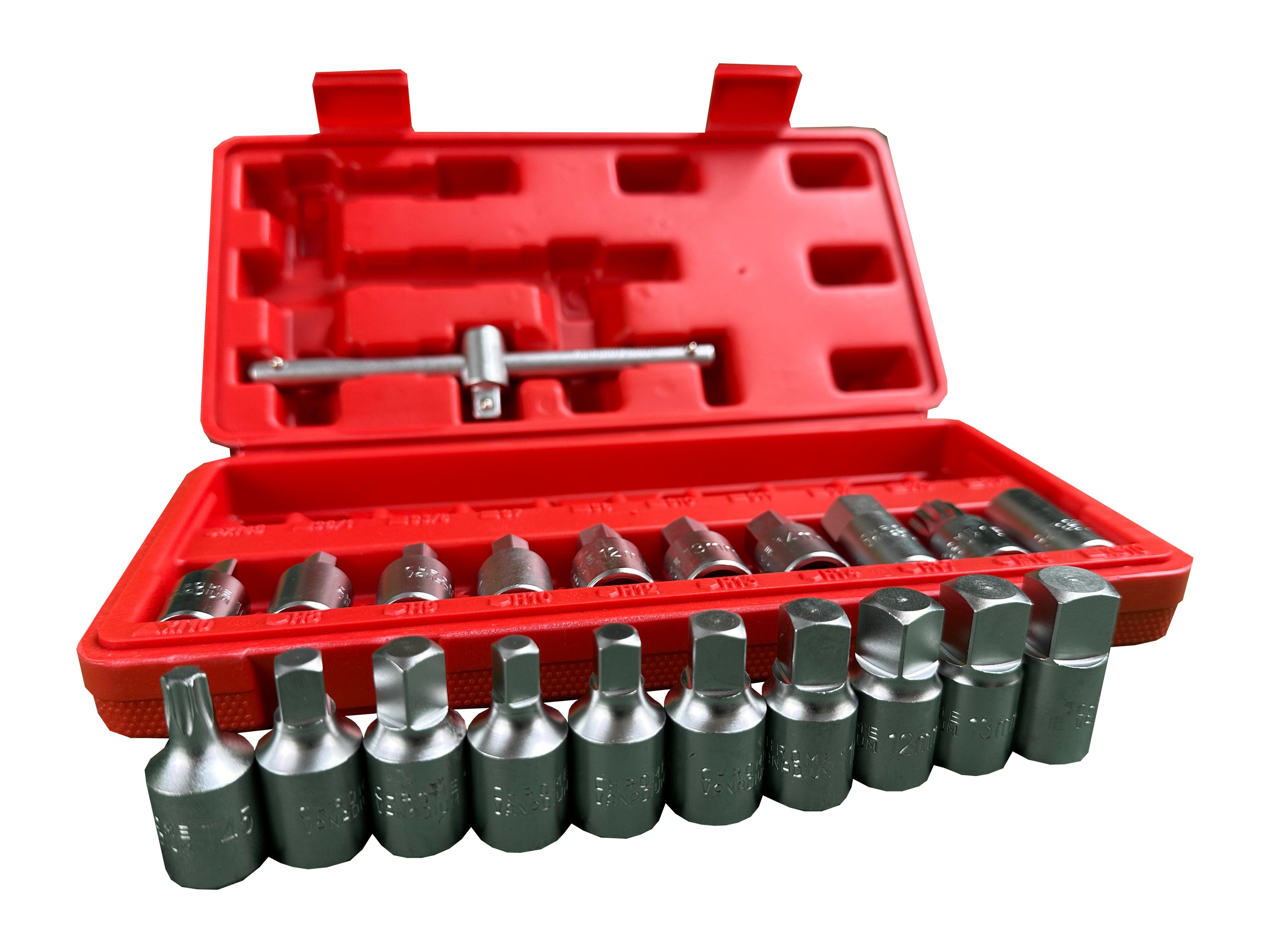 Sada kľúčov - nadstavcov na zátky olejových vaní 21ks Gebo Tools