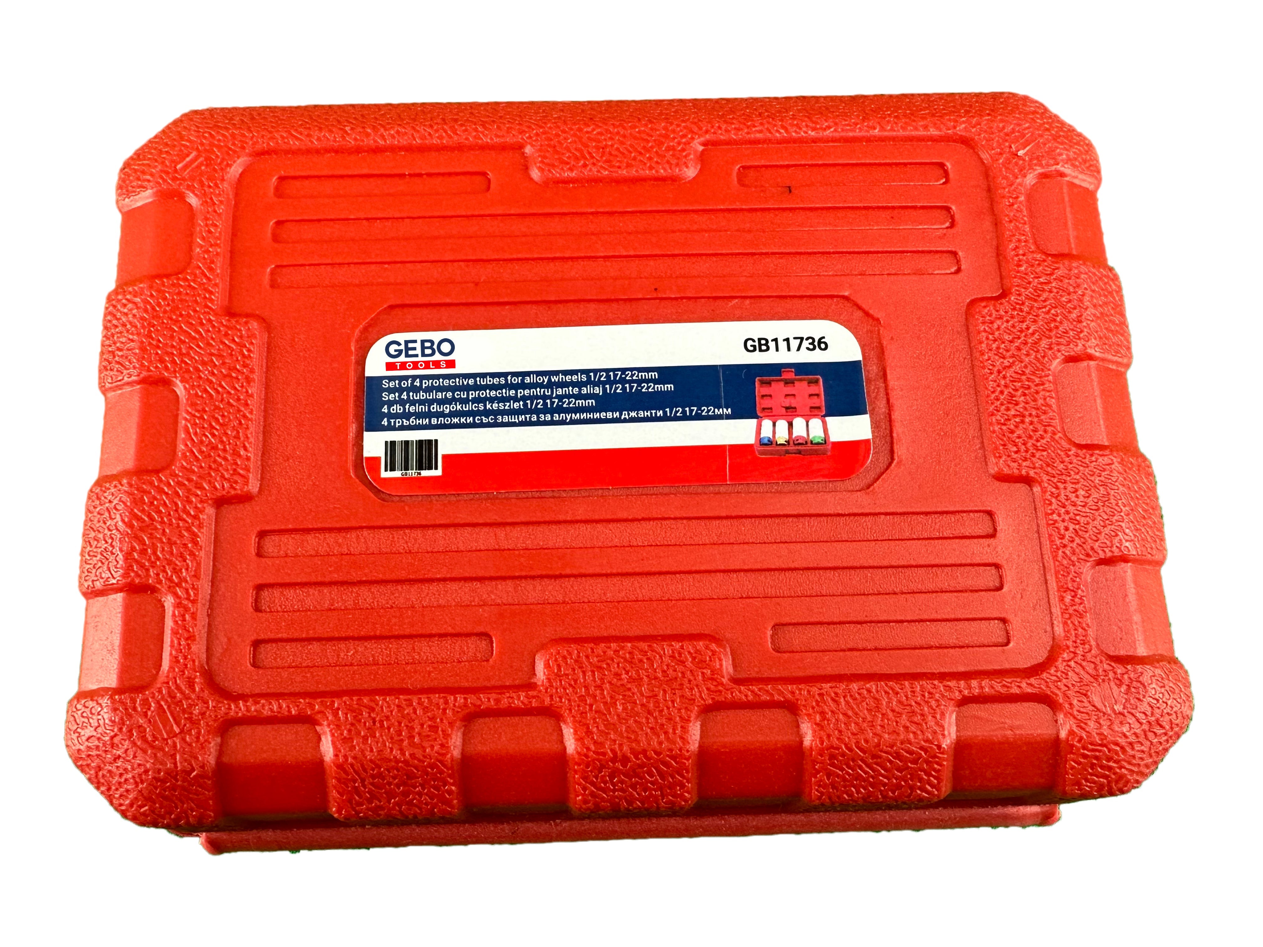 Sada 4 hlavíc s ochranou pre zliatinové disky 1/2", 17–22 mm – Gebo Tools