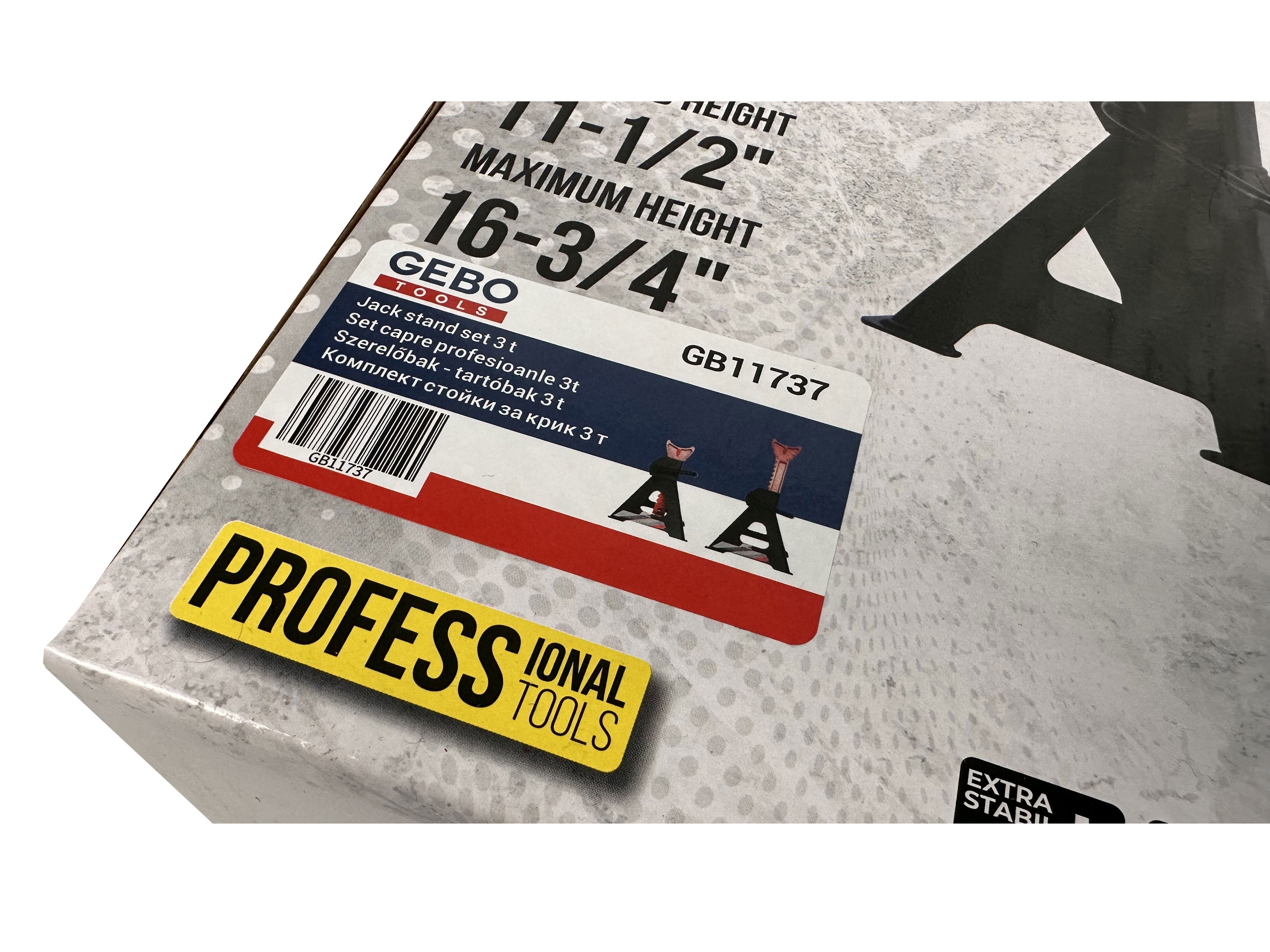 Sada profesionálnych stojanov - podpier na auto 3t Gebo Tools