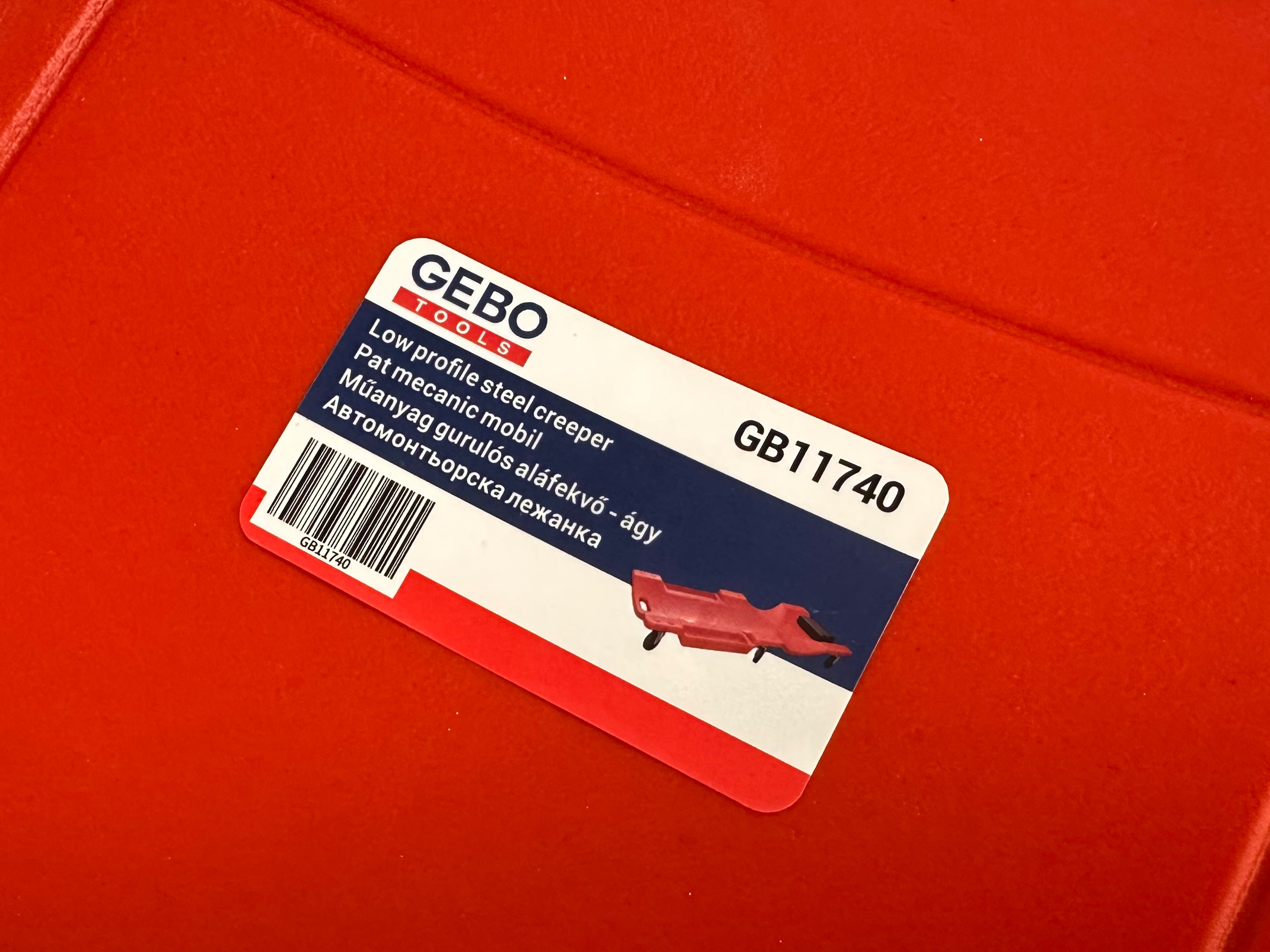 Montážne ležadlo pre automechanikov červené Gebo Tools