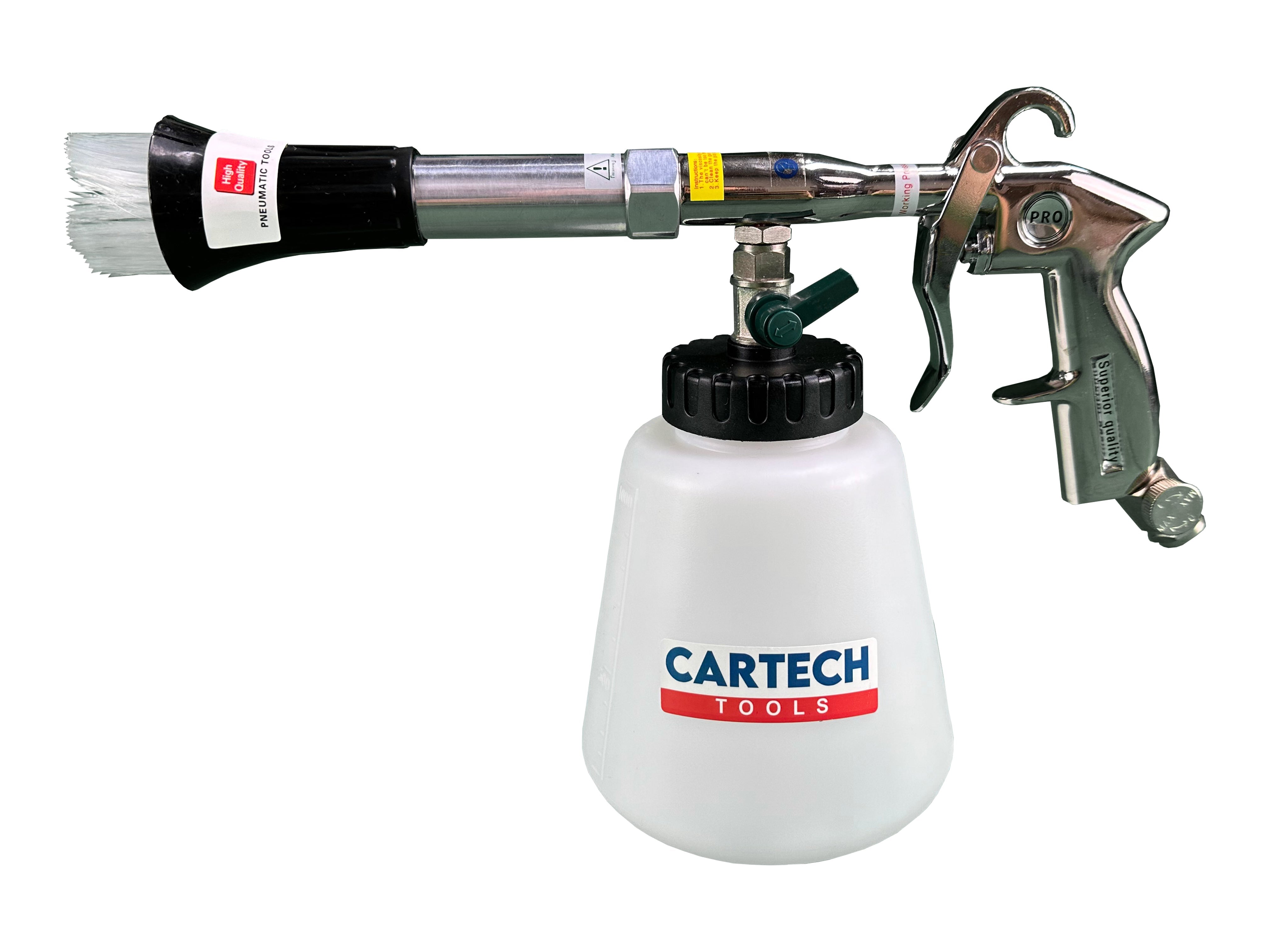 Pneumatická pištoľ Tornador na čistenie čalúnenia s nadstavcom na vysávač, Gebo Tools