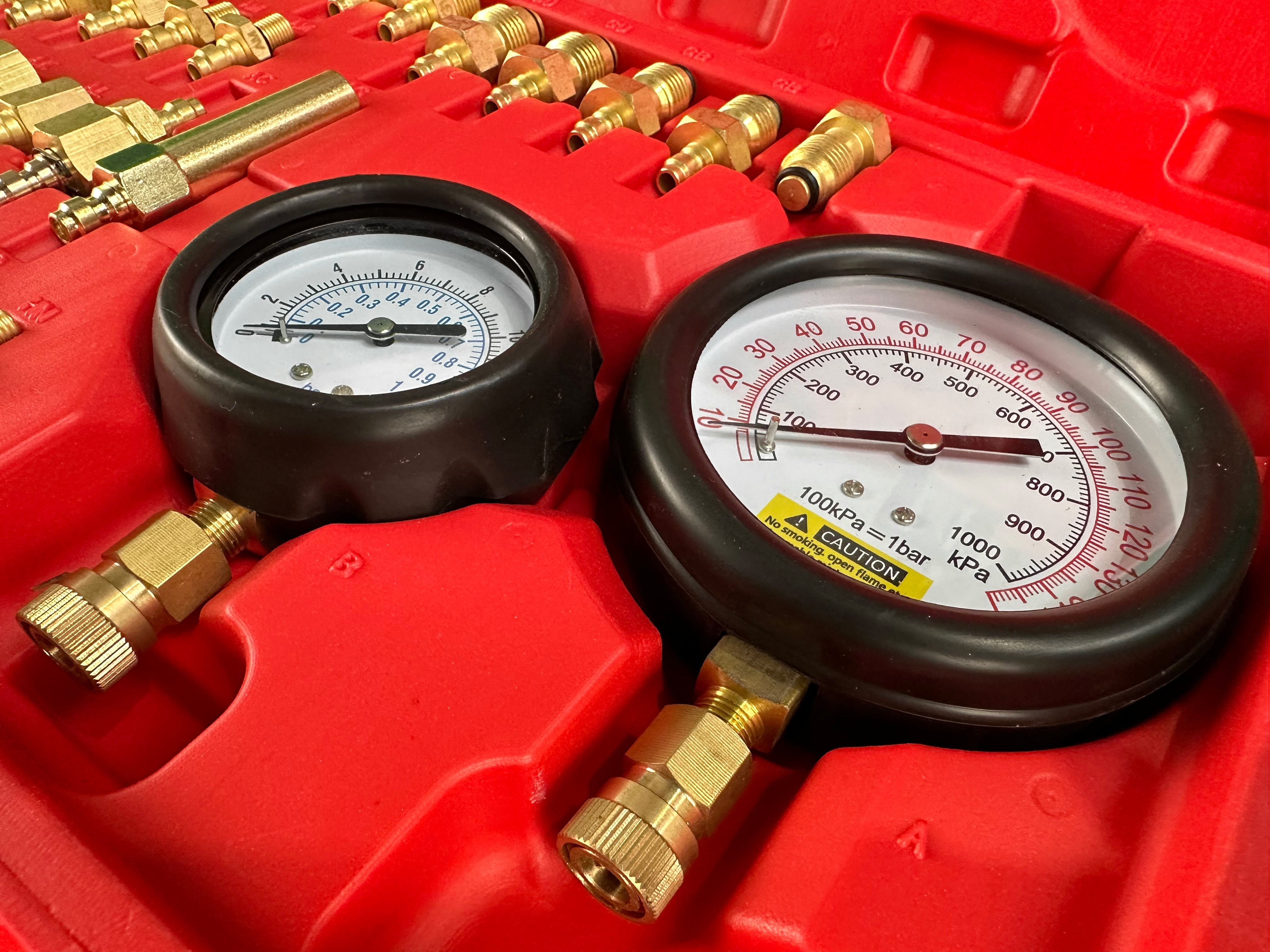 Tester tlaku paliva pre dieslové a benzínové motory Gebo Tools