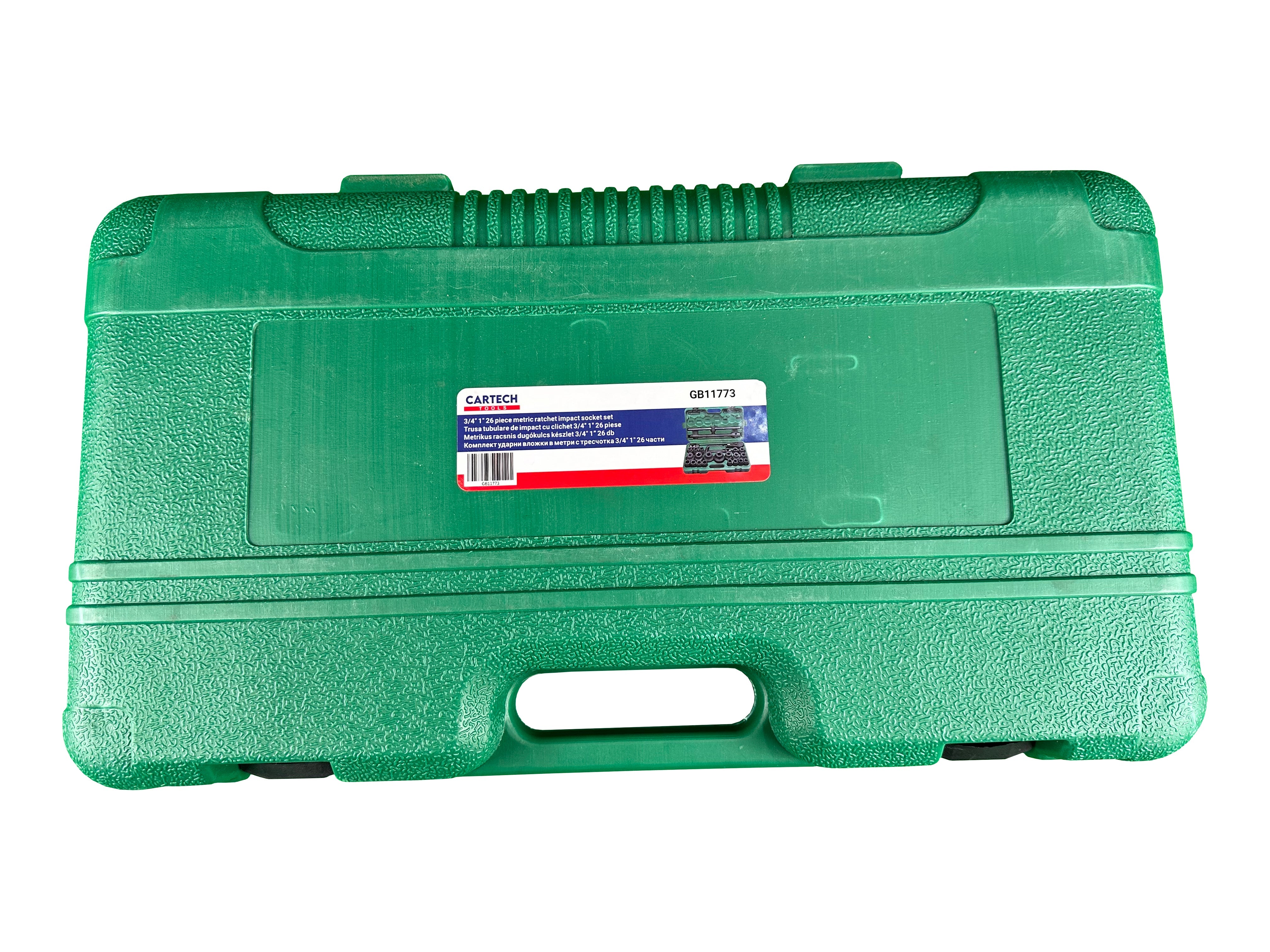 Sada rázových hlavíc v metrickom prevedení s račňou 3/4" – 1", 26 kusov – Gebo Tools