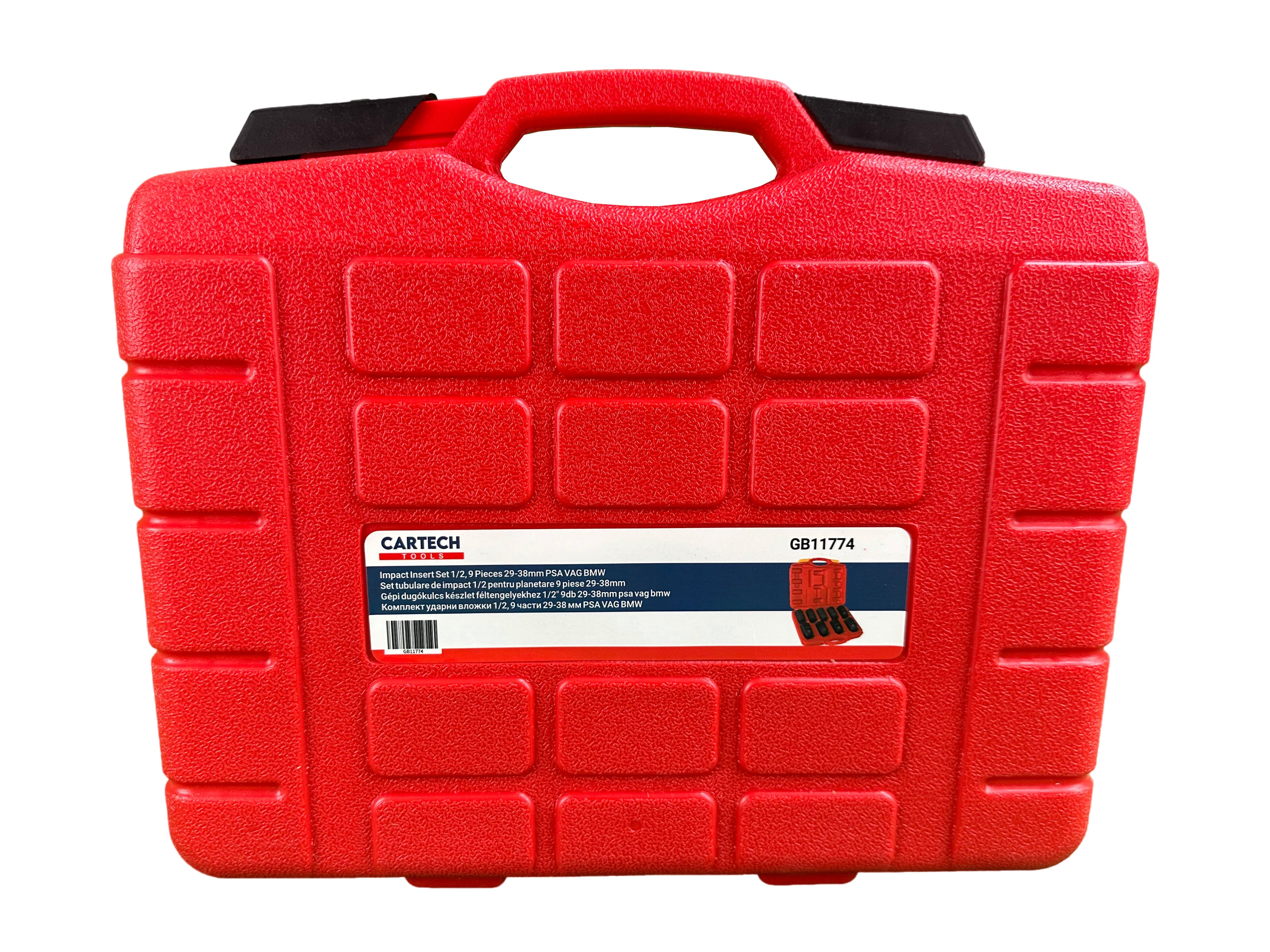 Sada nástrčných hlavíc 1/2" na hnacie hriadele, 9 kusov, 29–38 mm – PSA, VAG, BMW – Gebo Tools