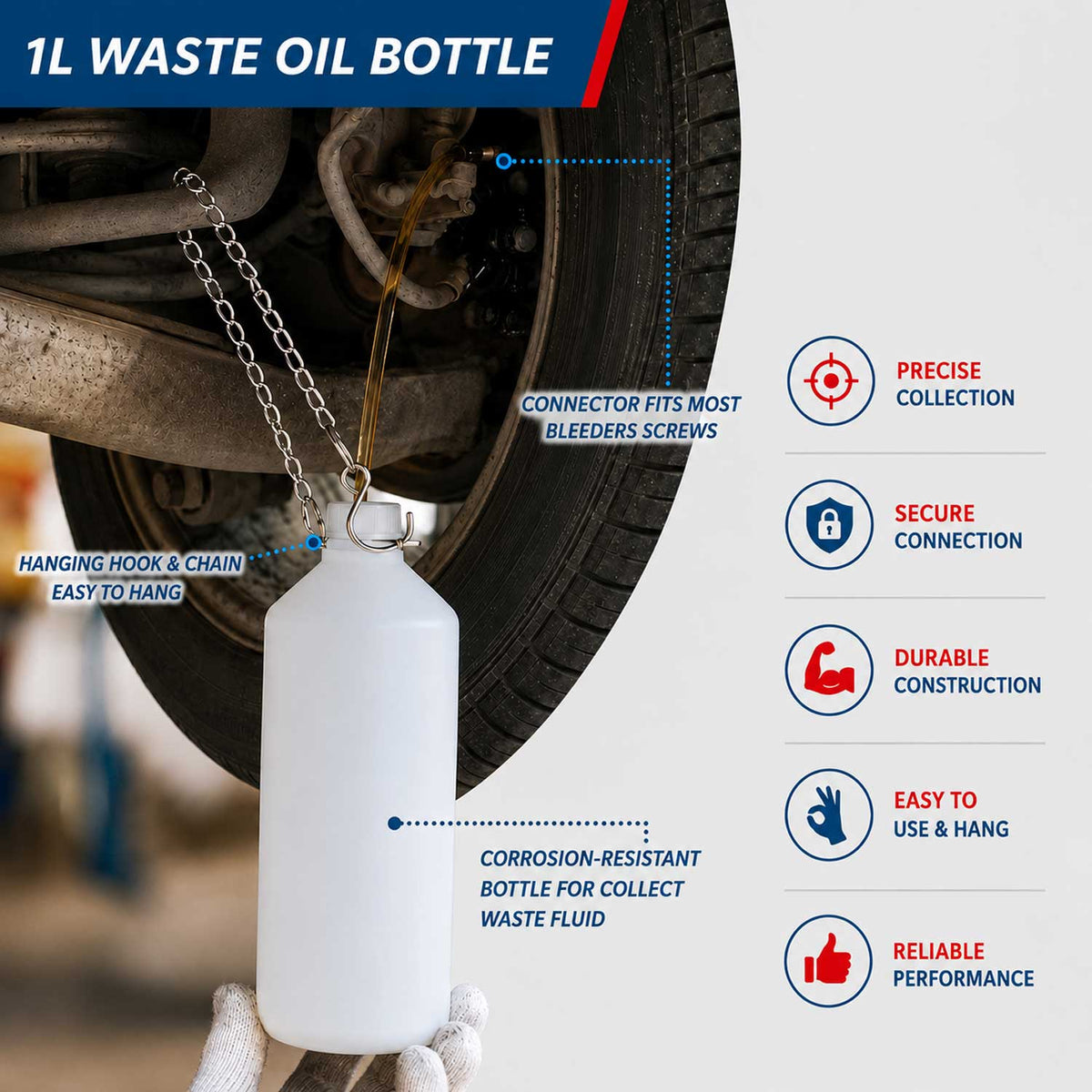 Sada na odvzdušnenie bŕzd a výmenu brzdovej kvapaliny 3l Gebo Tools