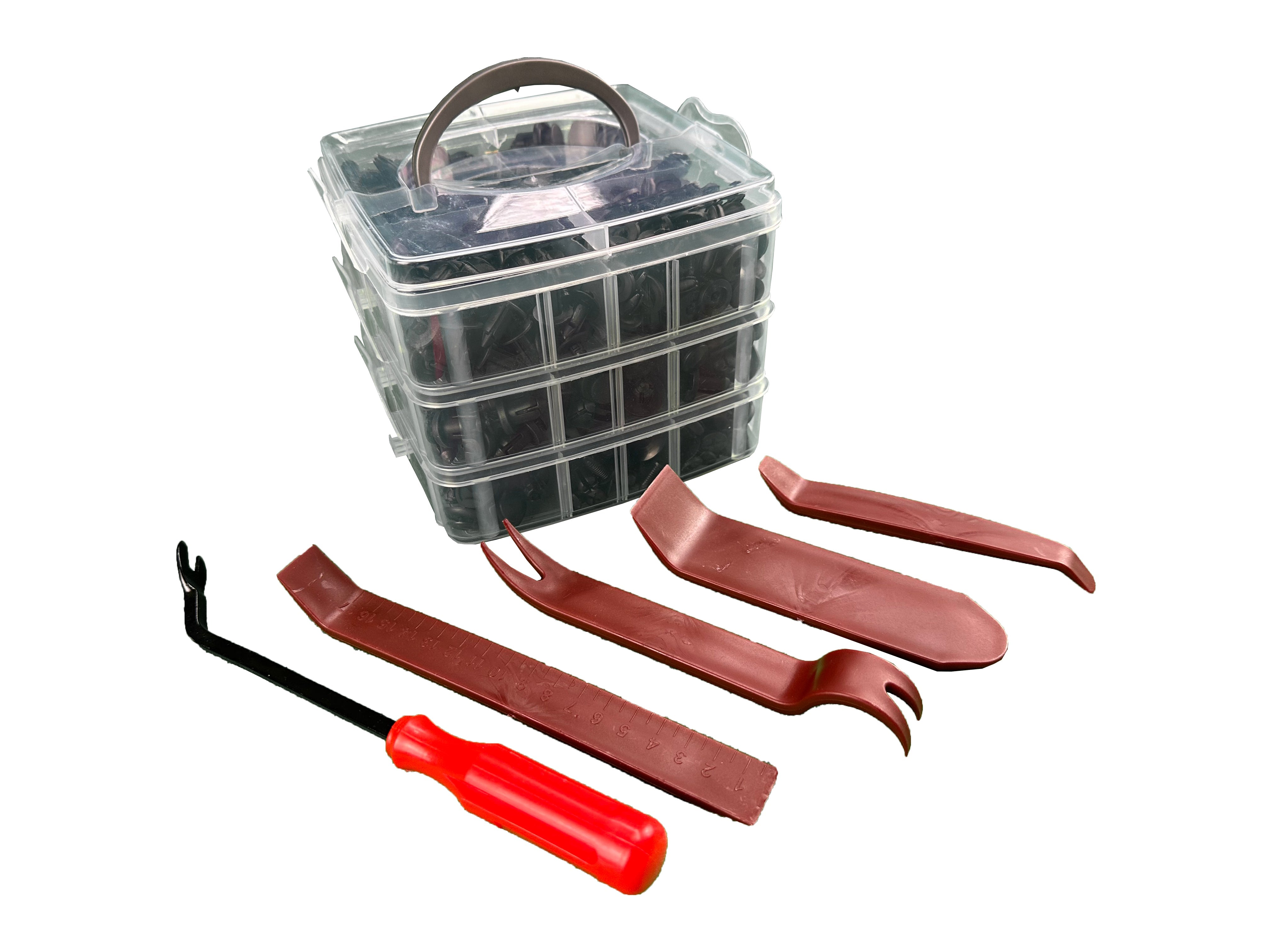 Sada na odstránenie čalúnenia s univerzálnymi sponami 620ks Gebo Tools