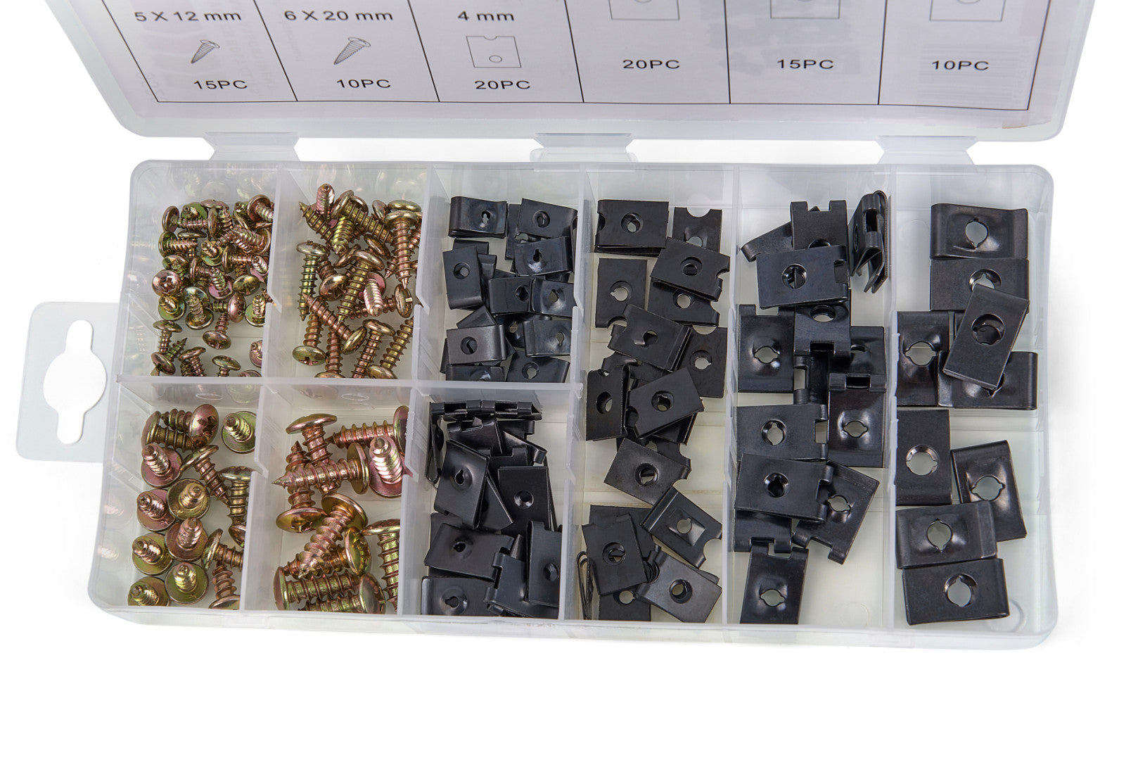 Sada samorezných skrutiek s úchytkami 170 kusov