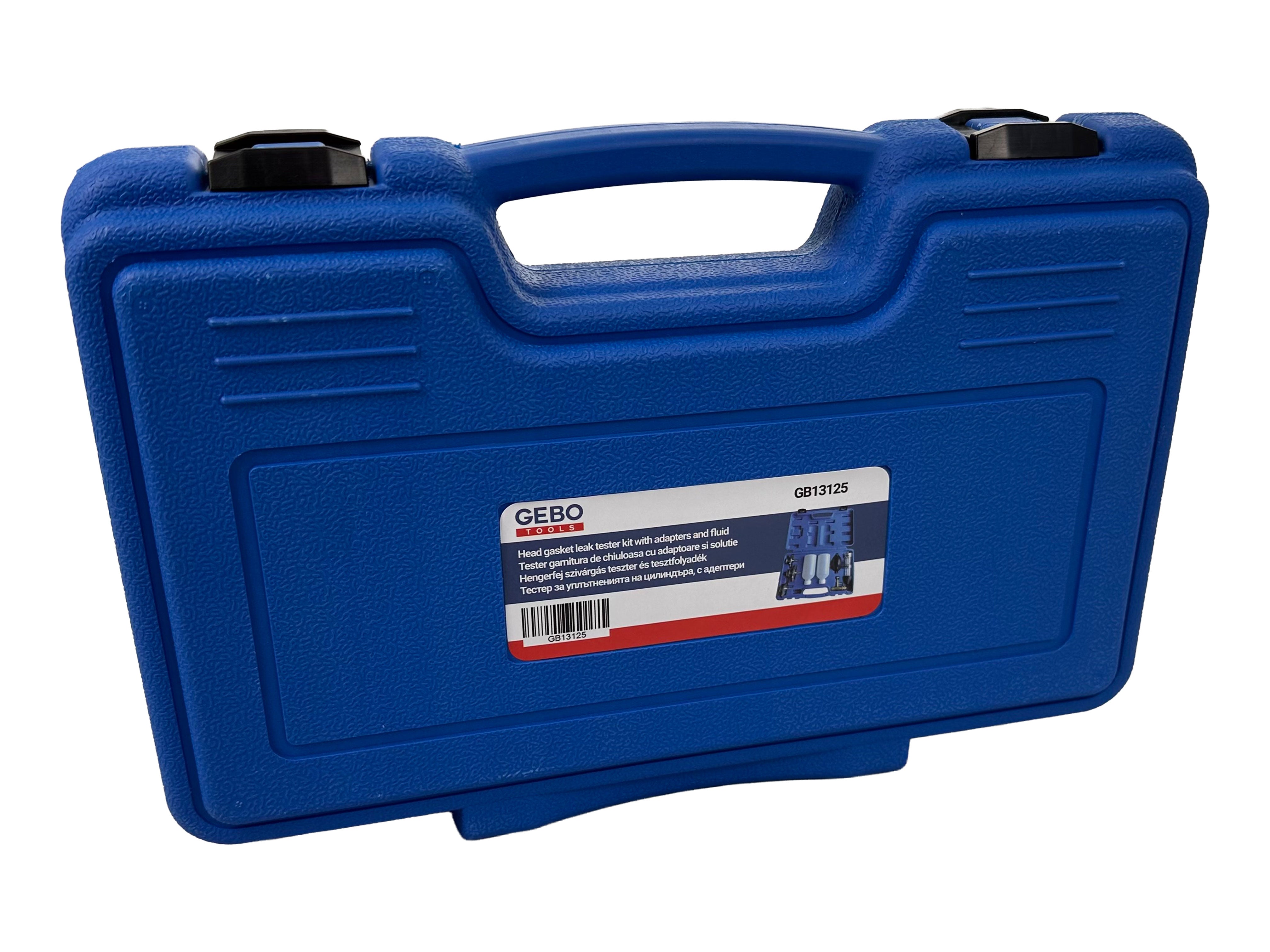 Tester tesnenia hlavy valcov motora - chladiaceho systému, CO2, s adaptérmi, Gebo Tools