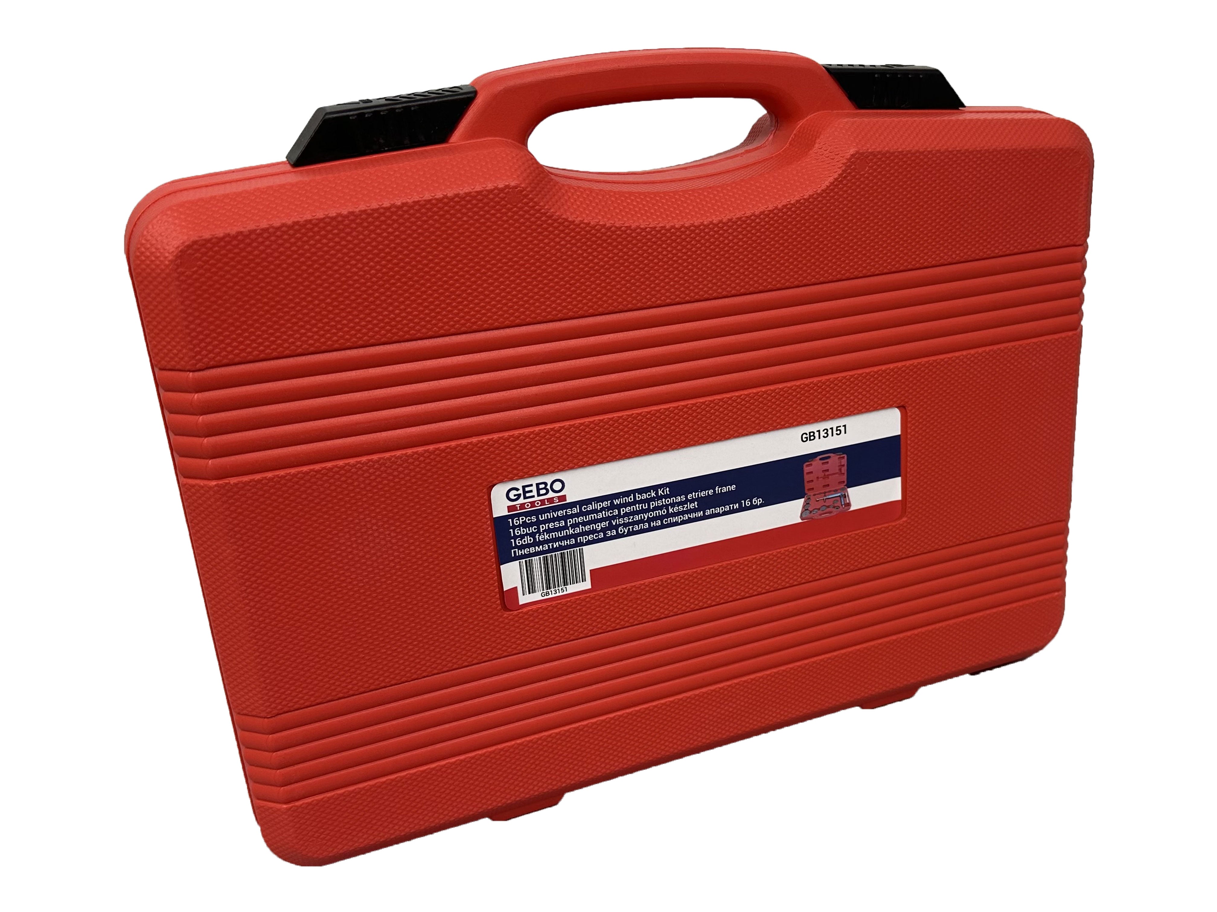 Pneumatický lis na piesty brzdových strmeňov, 16ks Gebo Tools