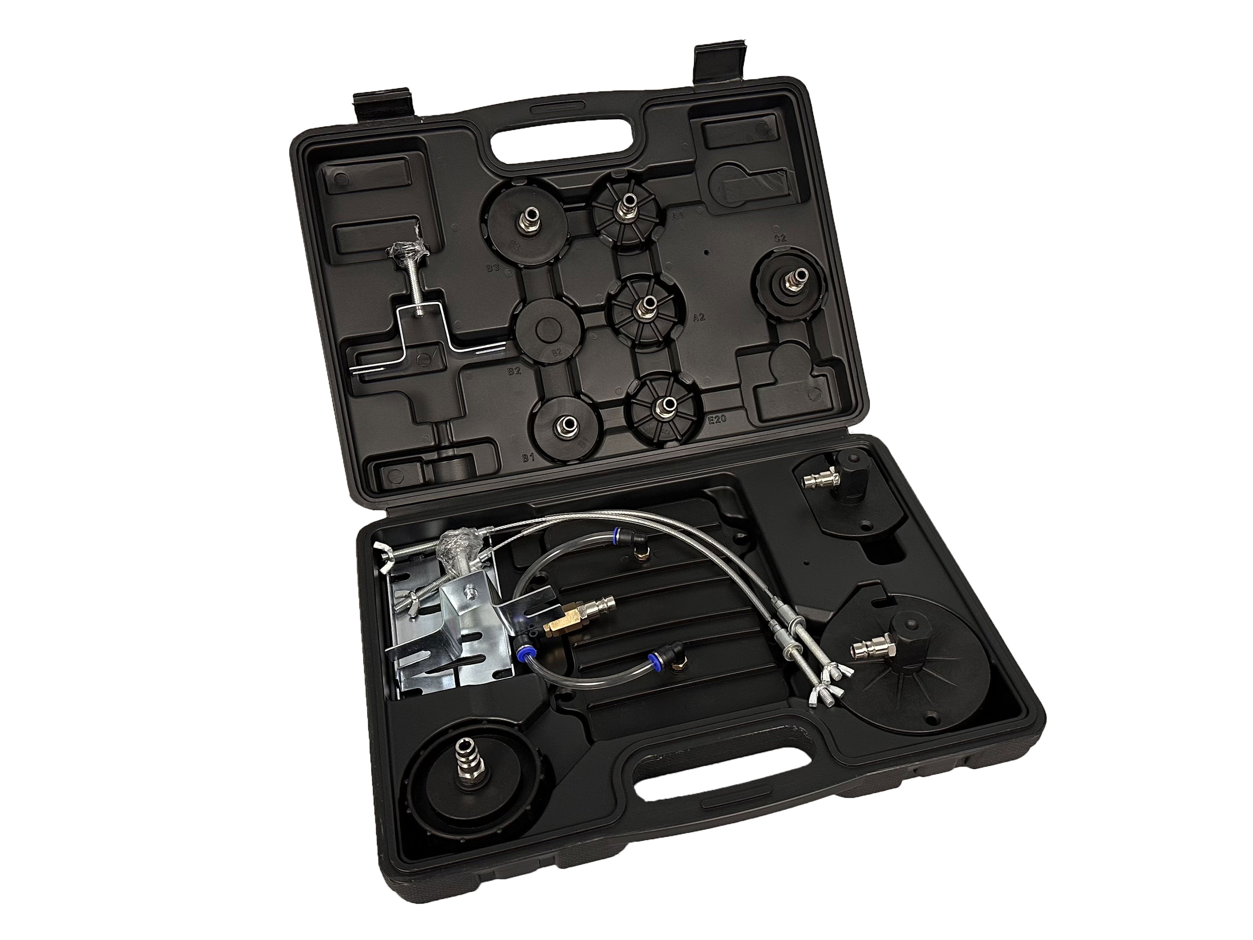 Zariadenie na odvzdušnenie a výmenu brzdovej kvapaliny s adaptérmi, univerzálne, Gebo Tools