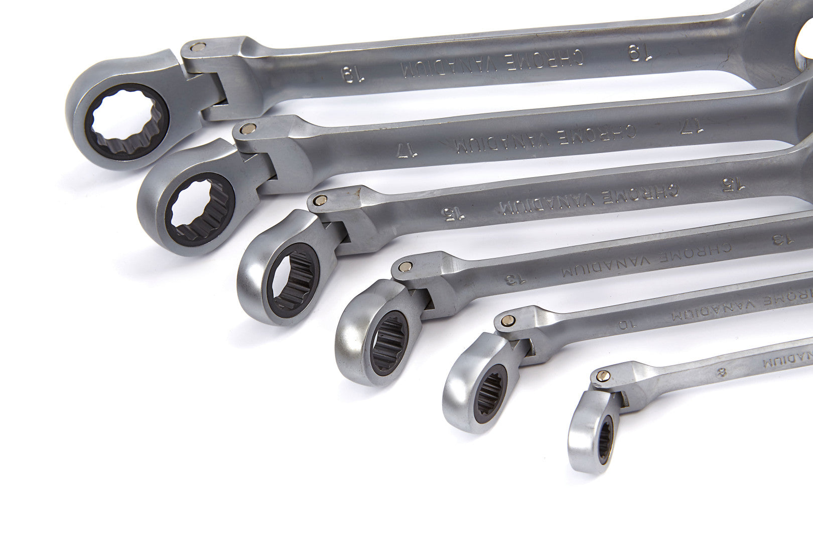 Sada kombinovaných očko-plochých kľúčov s račňou a kĺbom 6ks 8 - 19mm