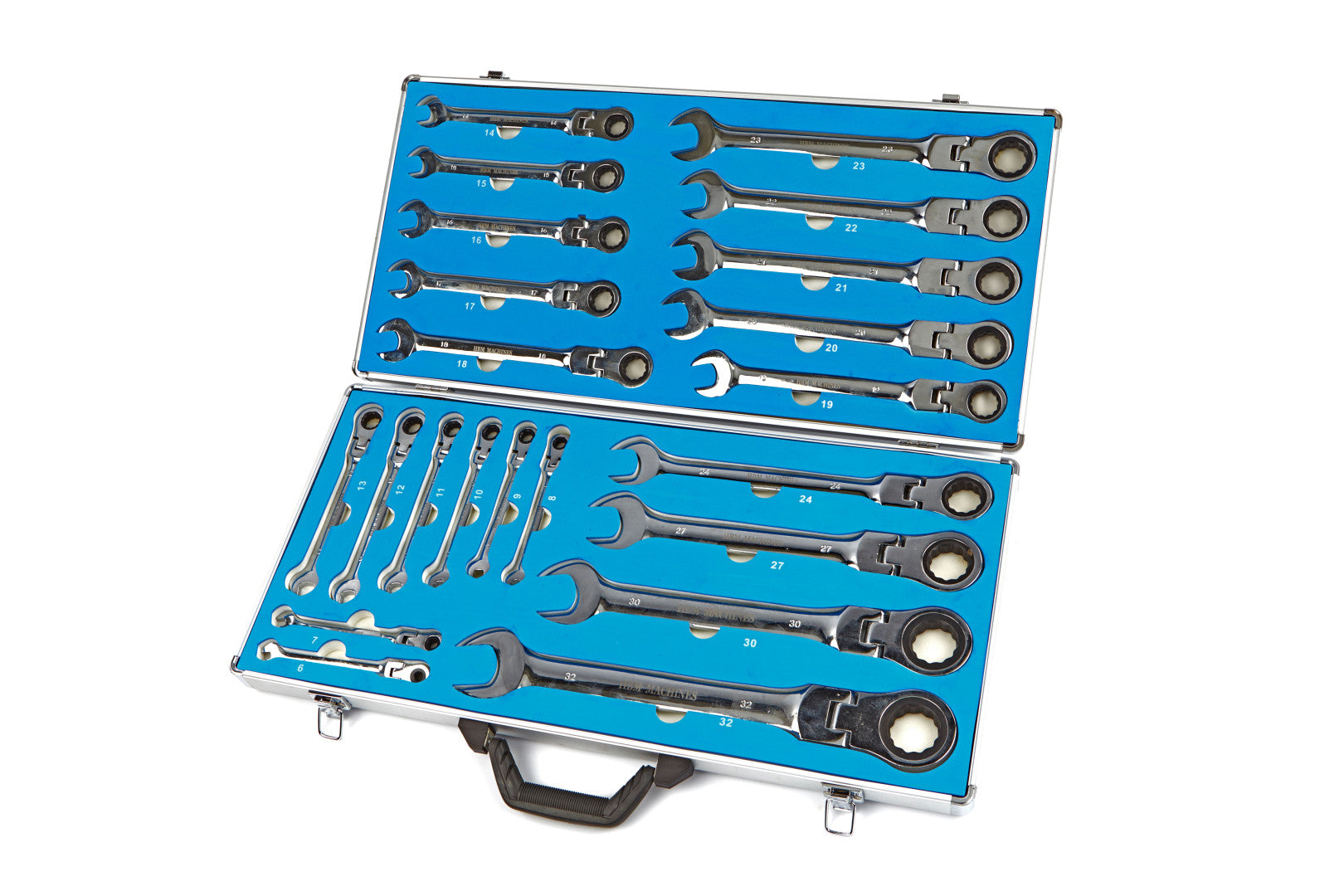 Sada kombinovaných očko-plochých kľúčov s račňou a kĺbom 22ks 6 - 32mm