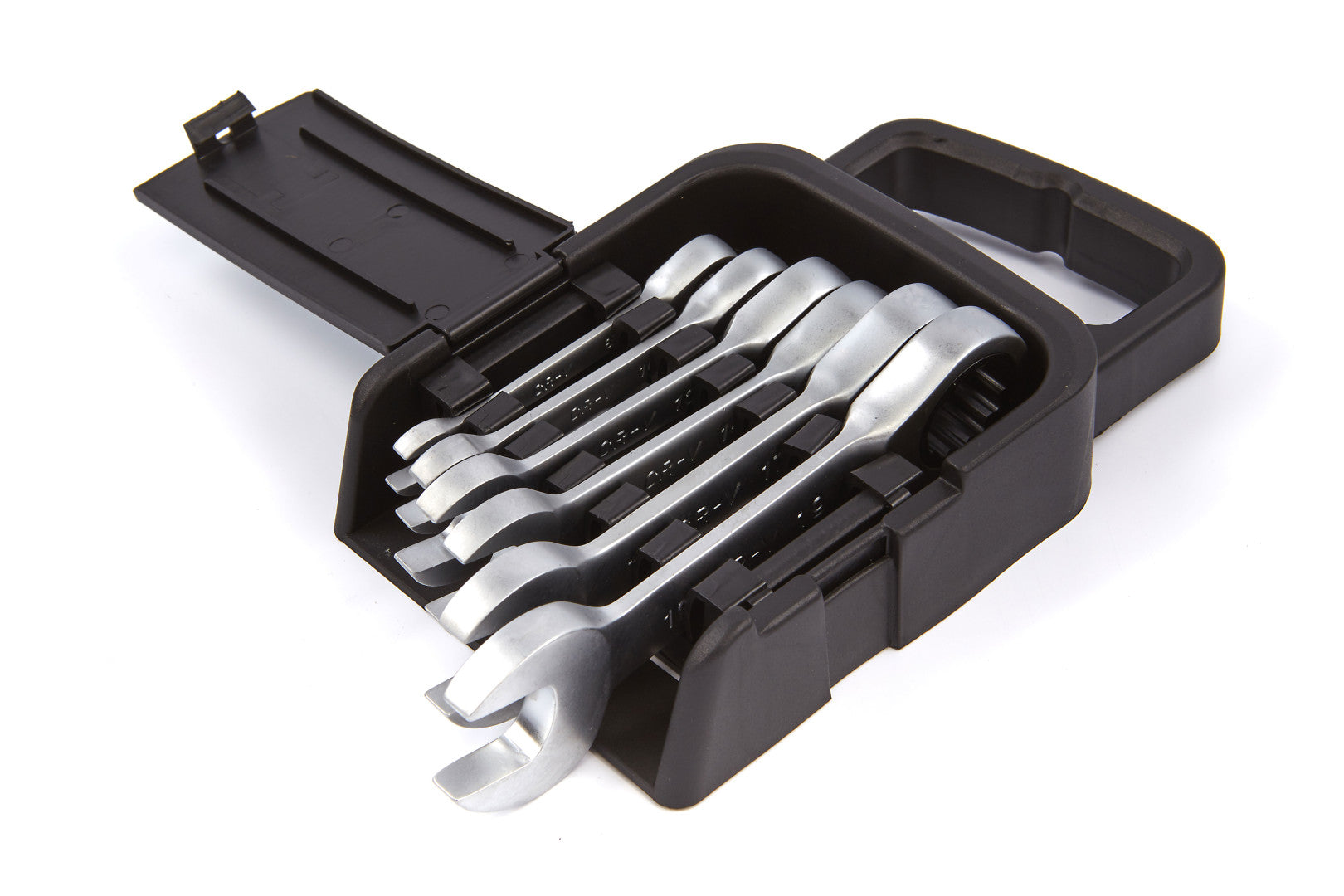 Sada extra krátkych kombinovaných kľúčov s račňou 8-19 mm 6 kusov