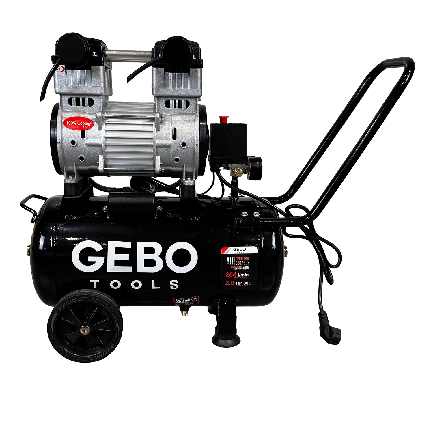 Tichý bezolejový kompresor 30l Gebo Tools