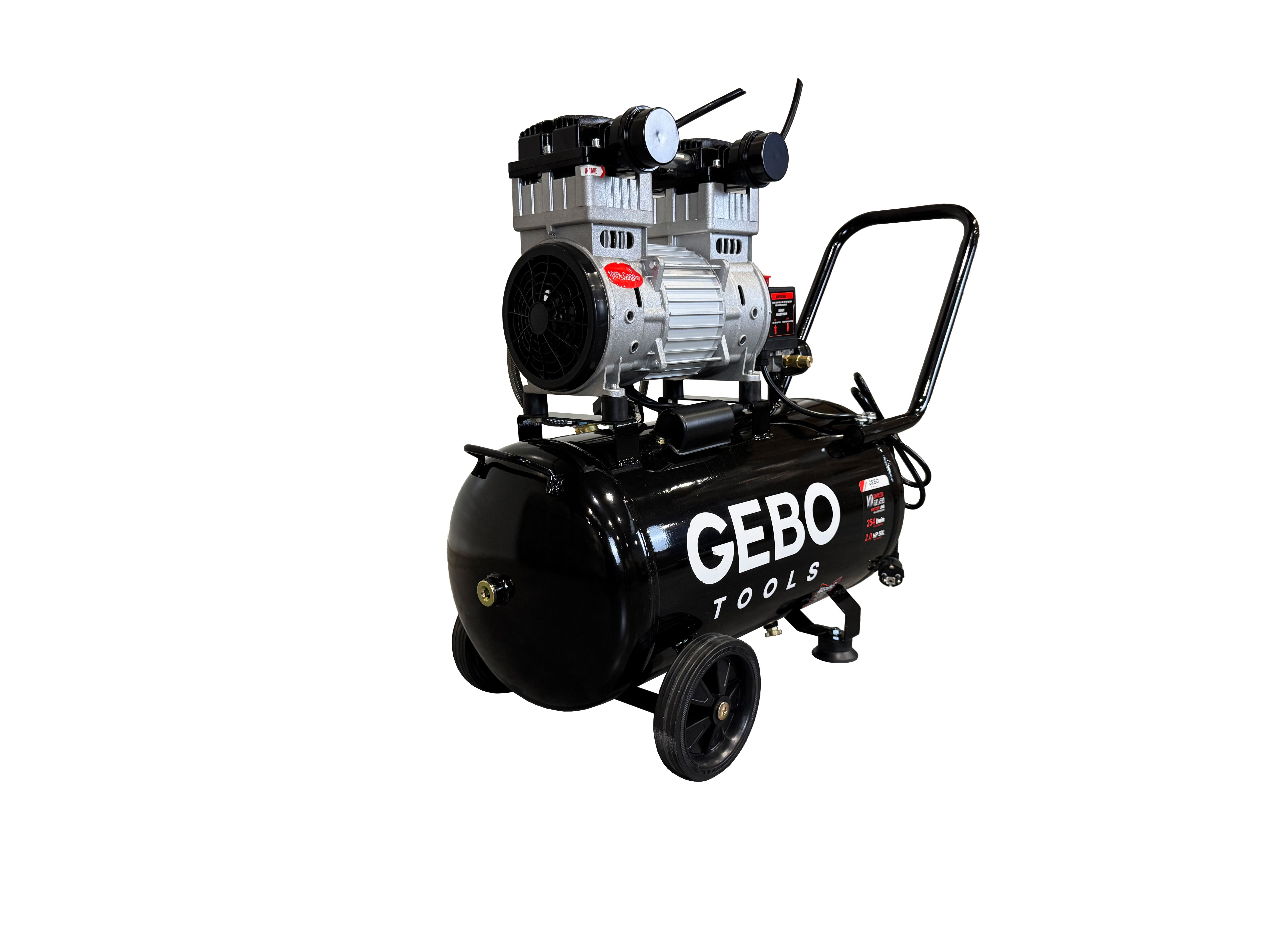 Tichý bezolejový kompresor 50l 2hp Gebo Tools