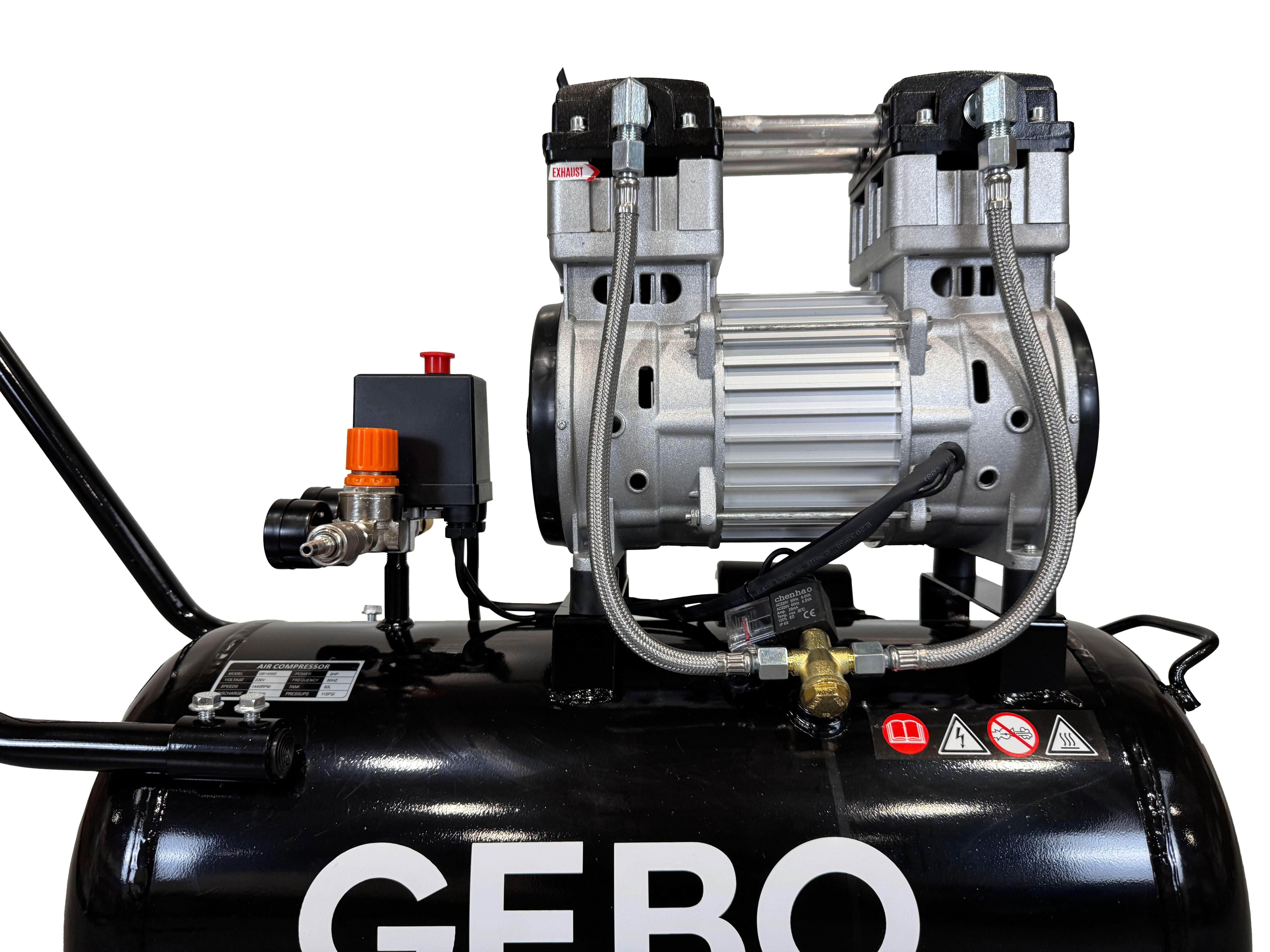 Tichý bezolejový kompresor 50l 2hp Gebo Tools