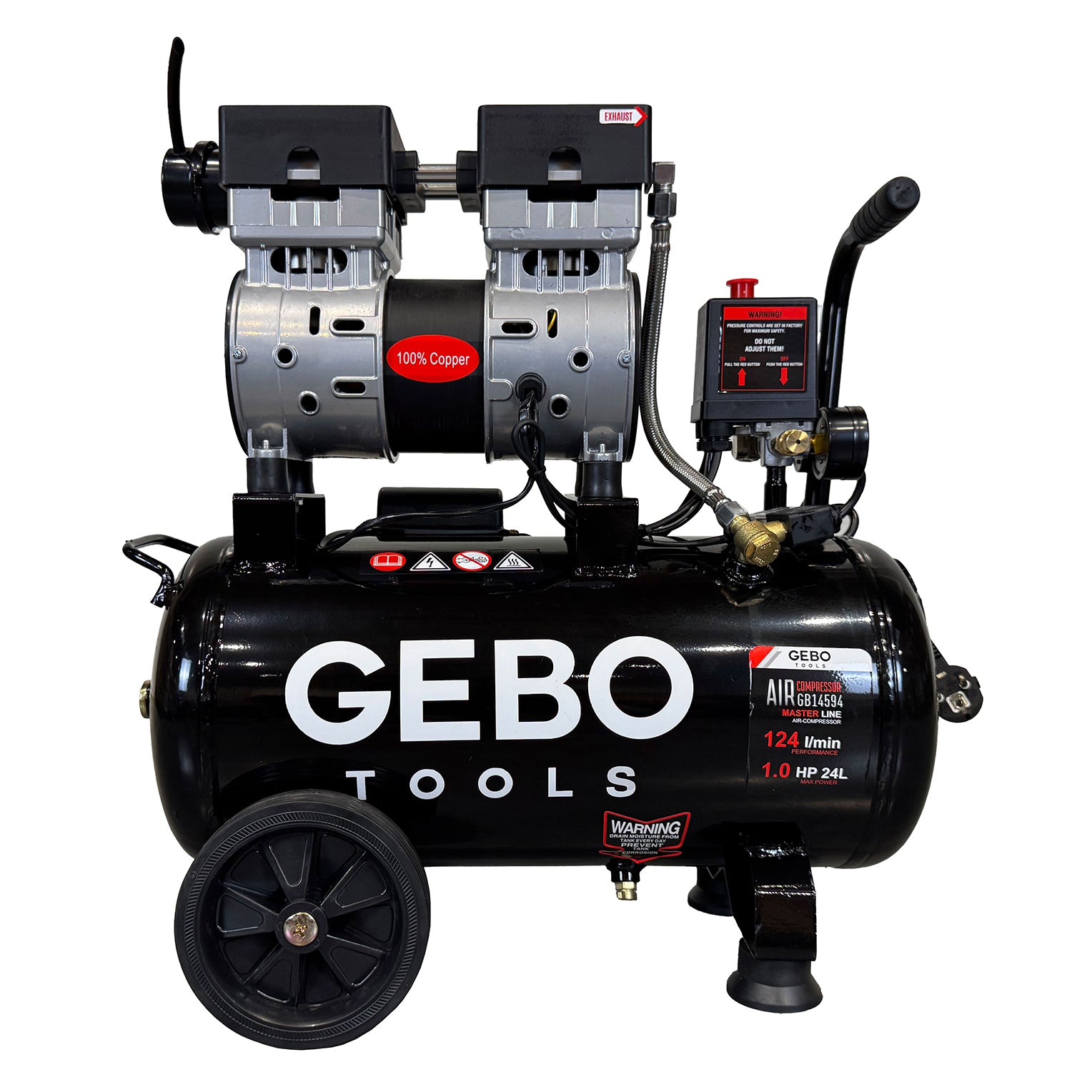 Tichý bezolejový kompresor 24l Gebo Tools