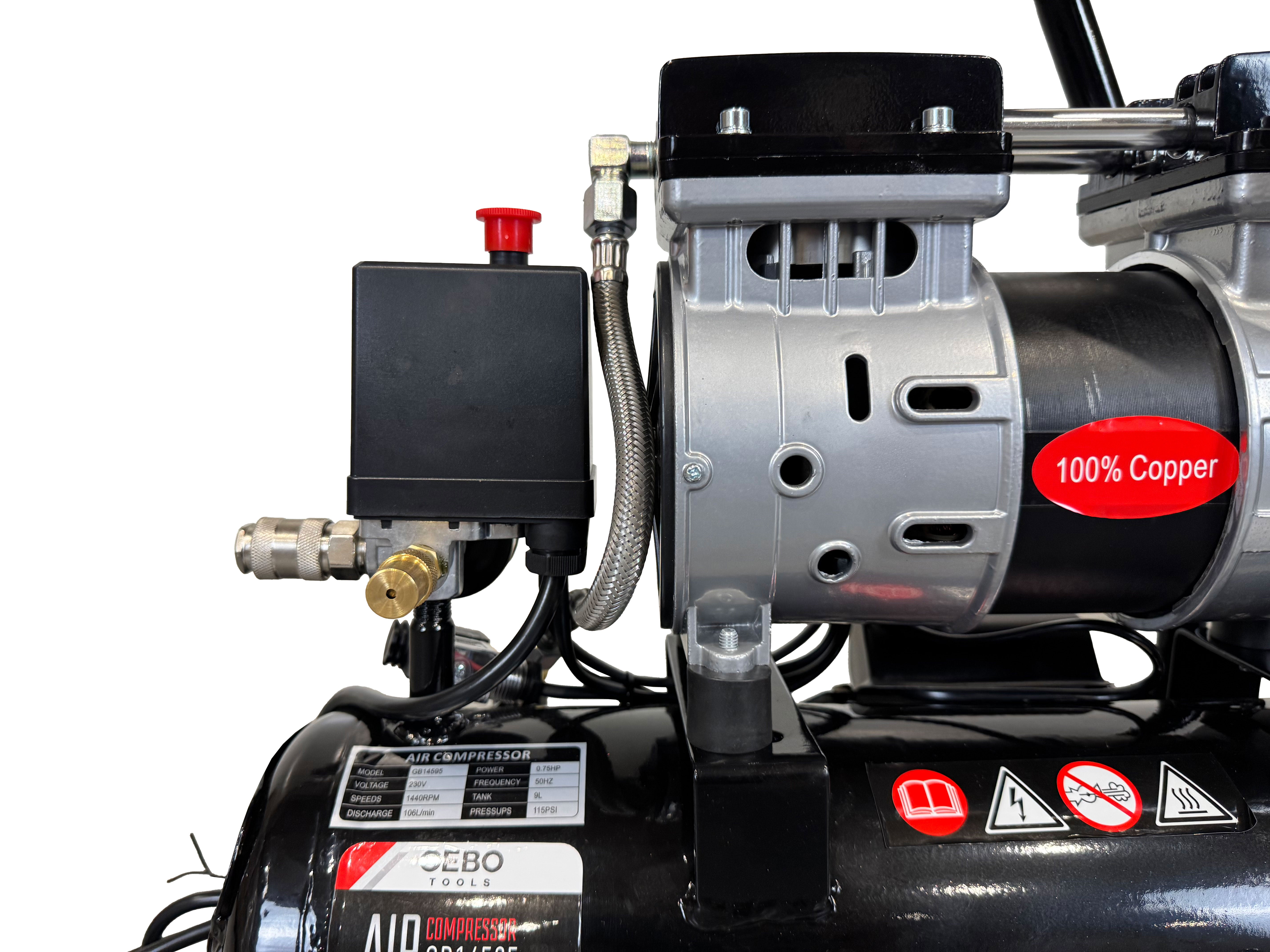 Tichý bezolejový kompresor 9l Gebo Tools