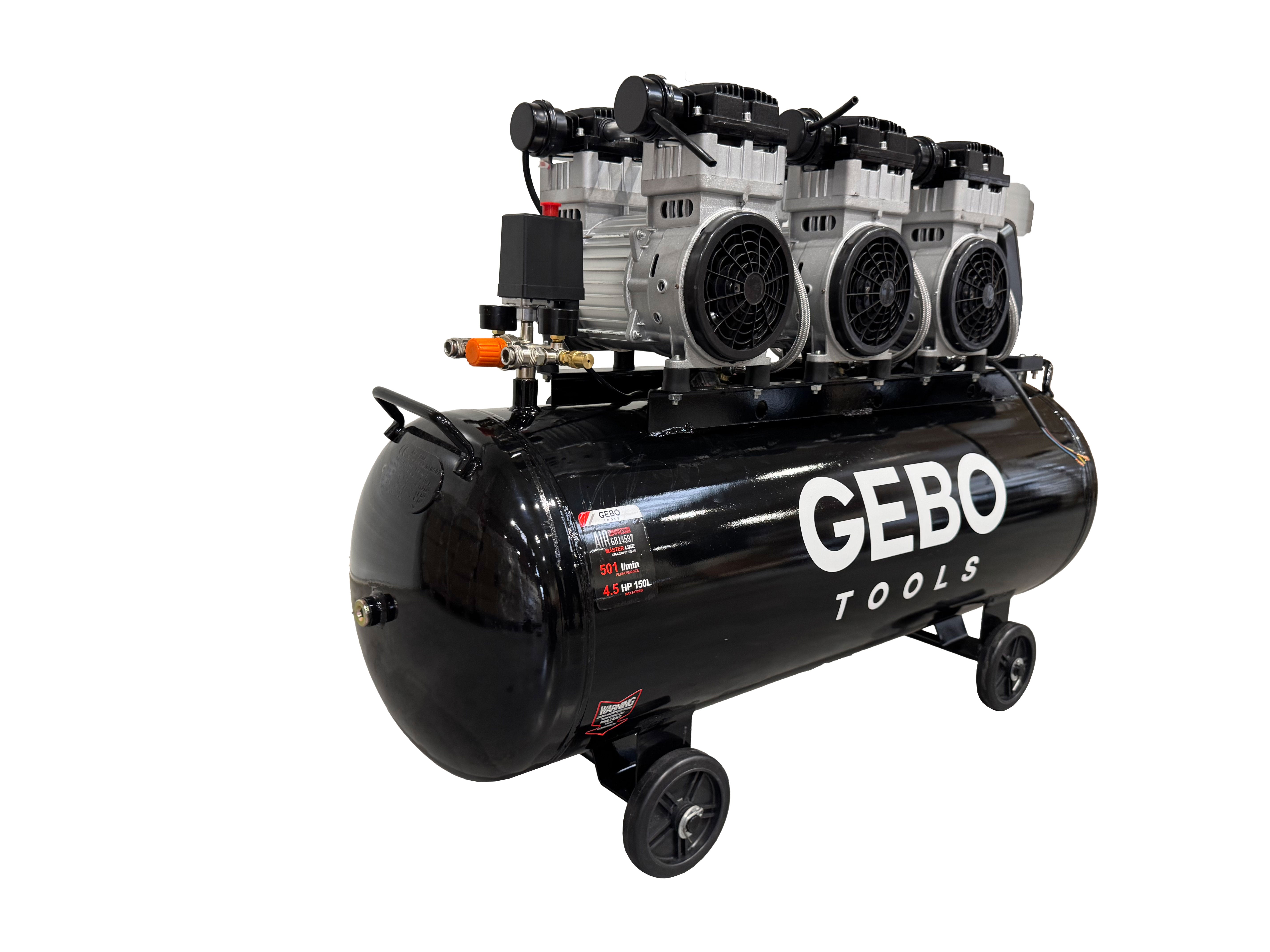 Tichý bezolejový kompresor 150l Gebo Tools