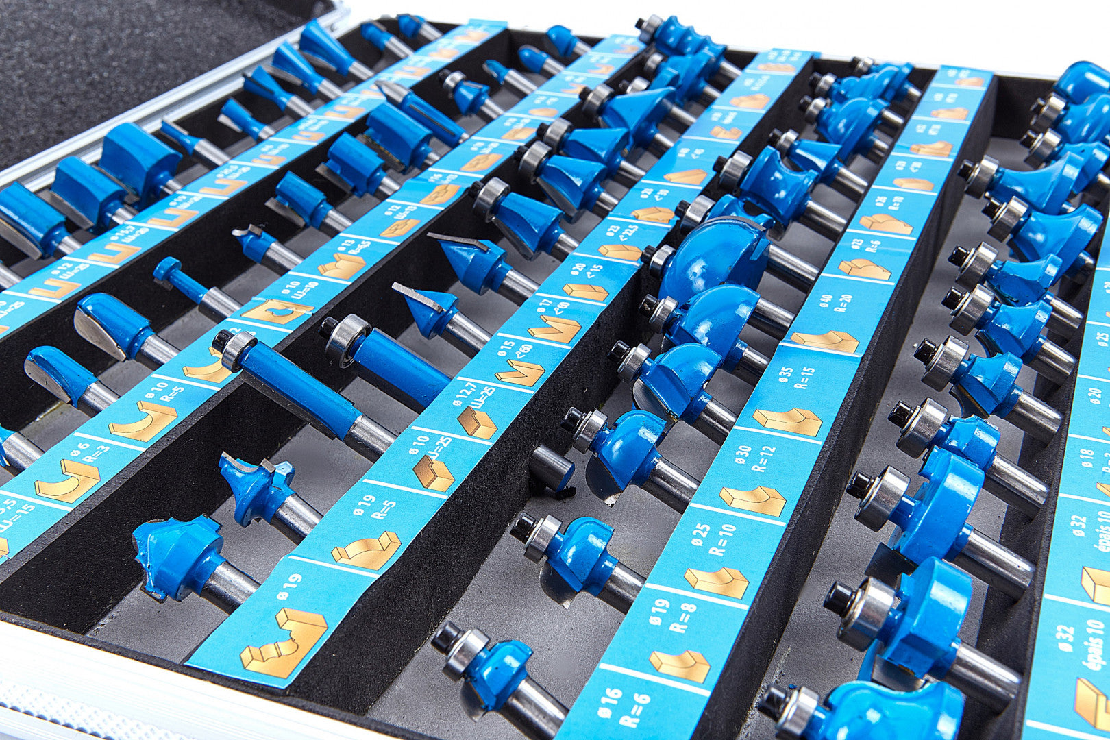 Sada fréz na drevo 66 kusov