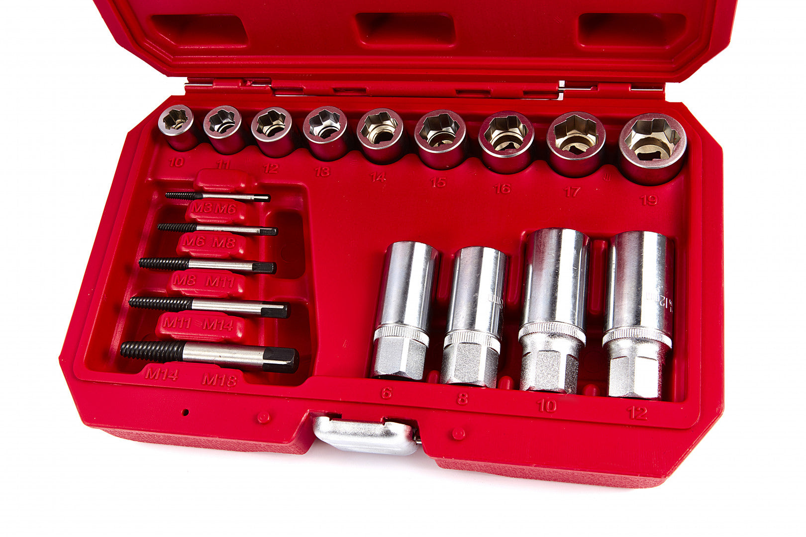 Sada sťahovákov na poškodené skrutky a čapy 17 kusov hbm