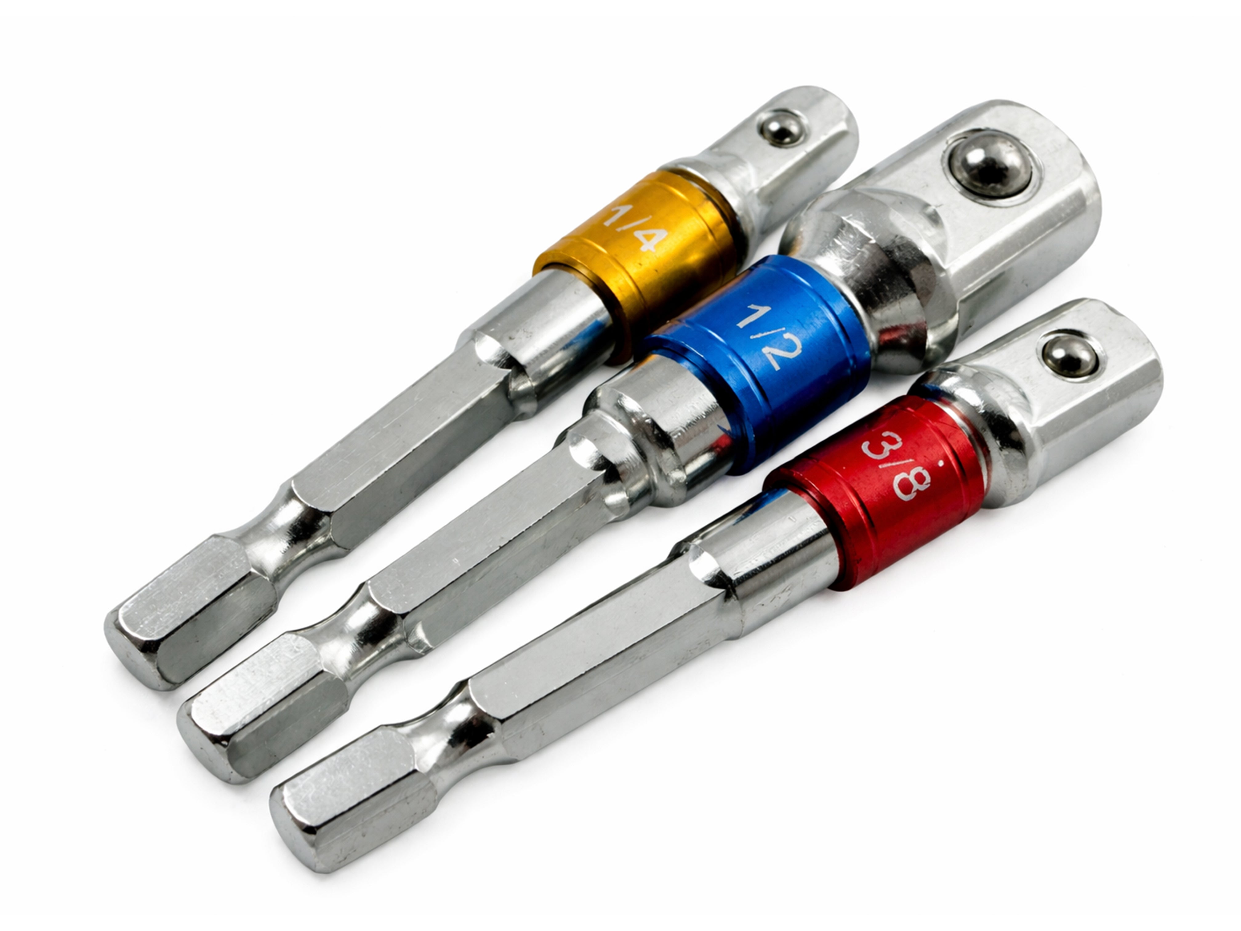 Sada šesťhranných HEX adaptérov 1/2'', 1/4'', 3/8'', 3ks, Gebo Tools