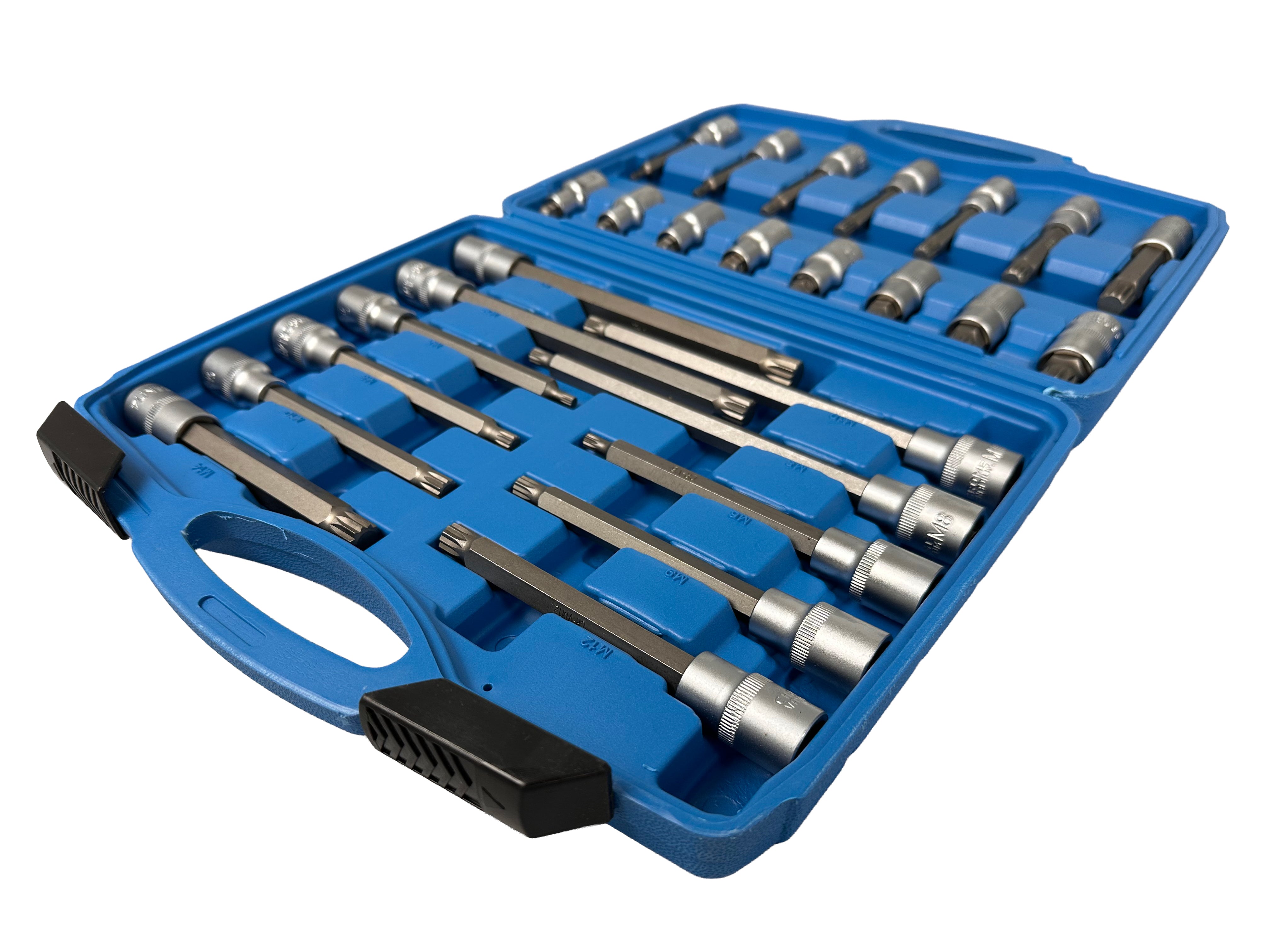 Sada nástrčných kľúčov - hlavíc s bitmi XZN M Spline, 1/2'', 26ks Gebo Tools