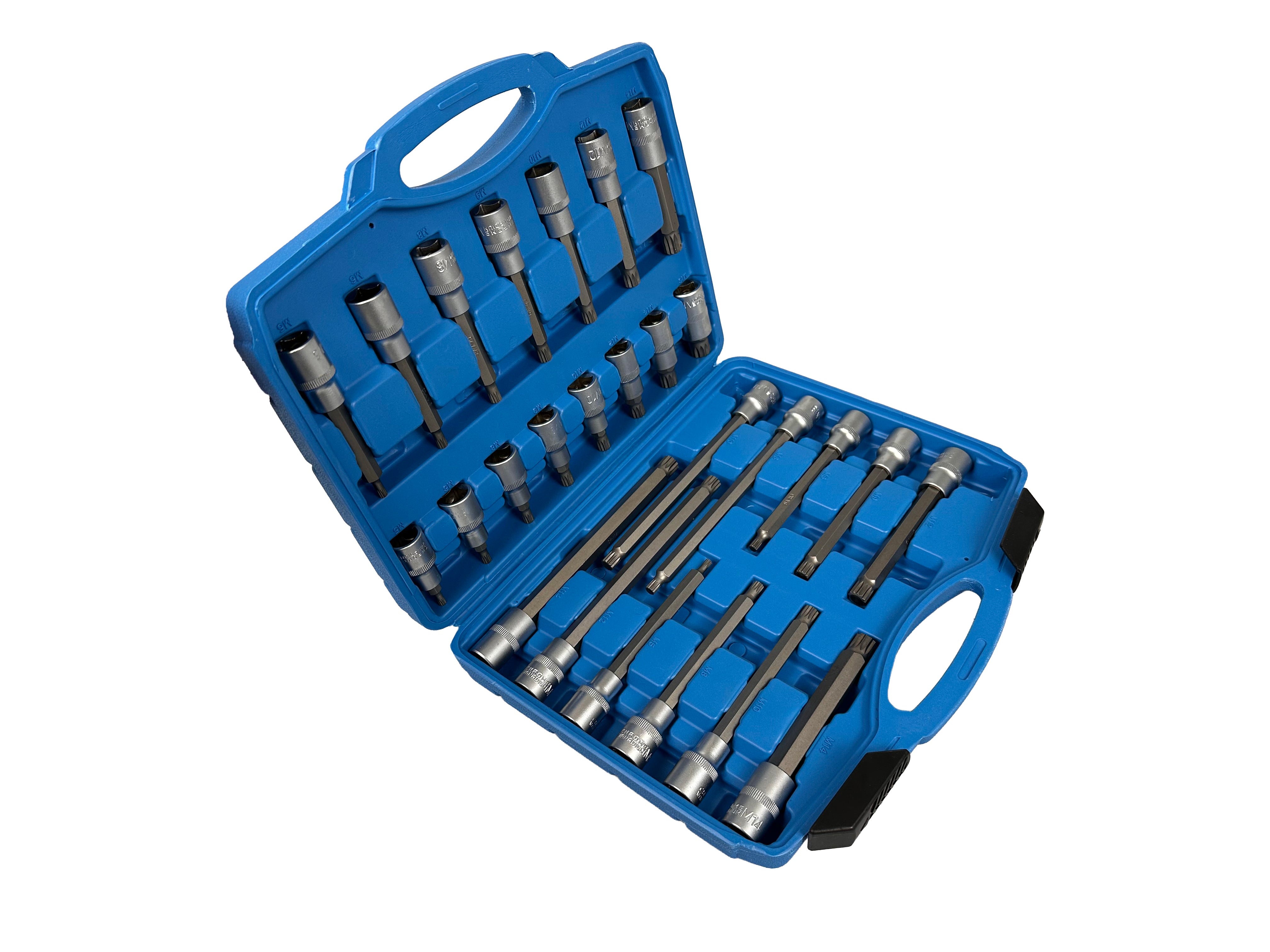 Sada nástrčných kľúčov - hlavíc s bitmi XZN M Spline, 1/2'', 26ks Gebo Tools