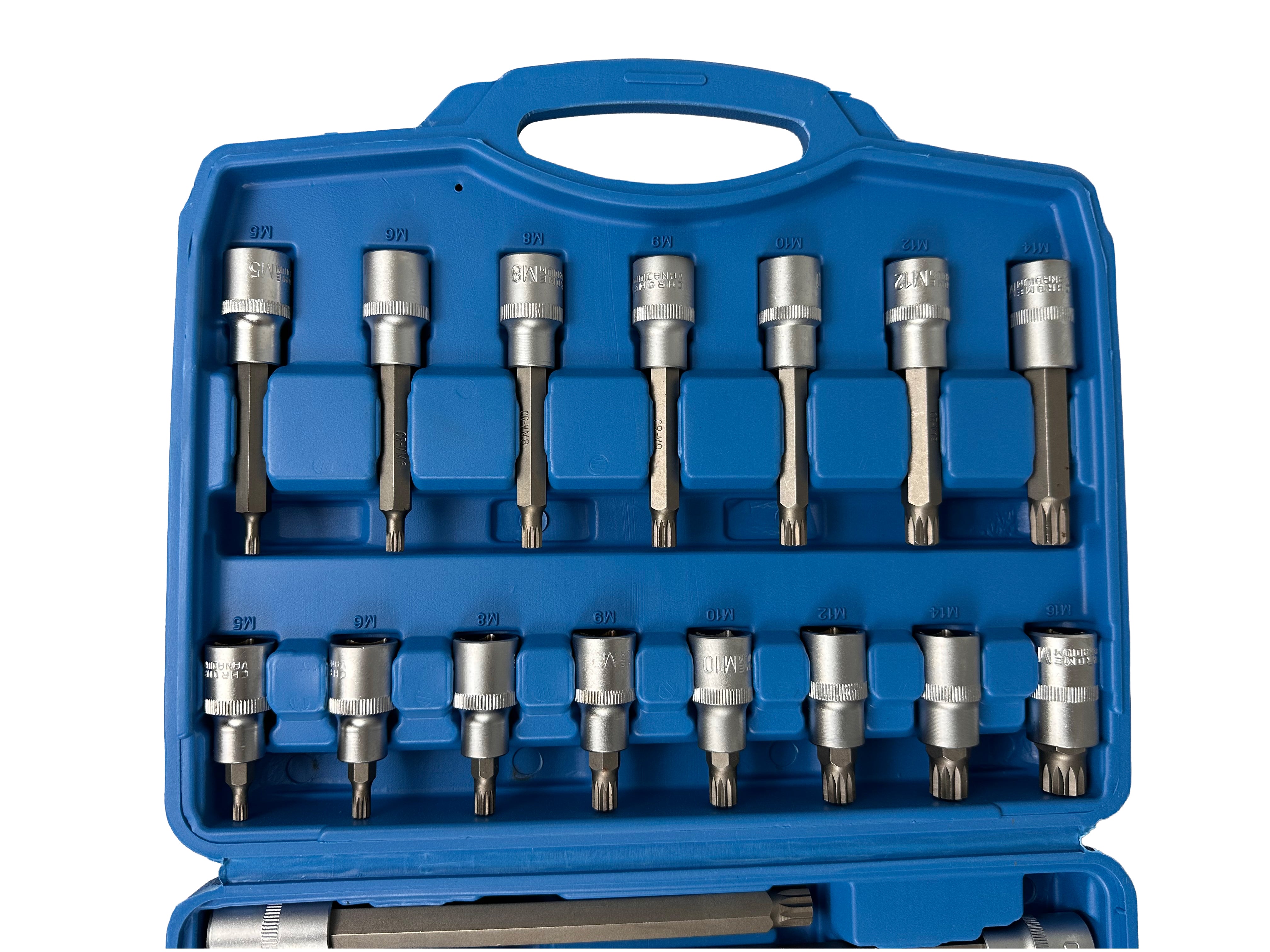 Sada nástrčných kľúčov - hlavíc s bitmi XZN M Spline, 1/2'', 26ks Gebo Tools