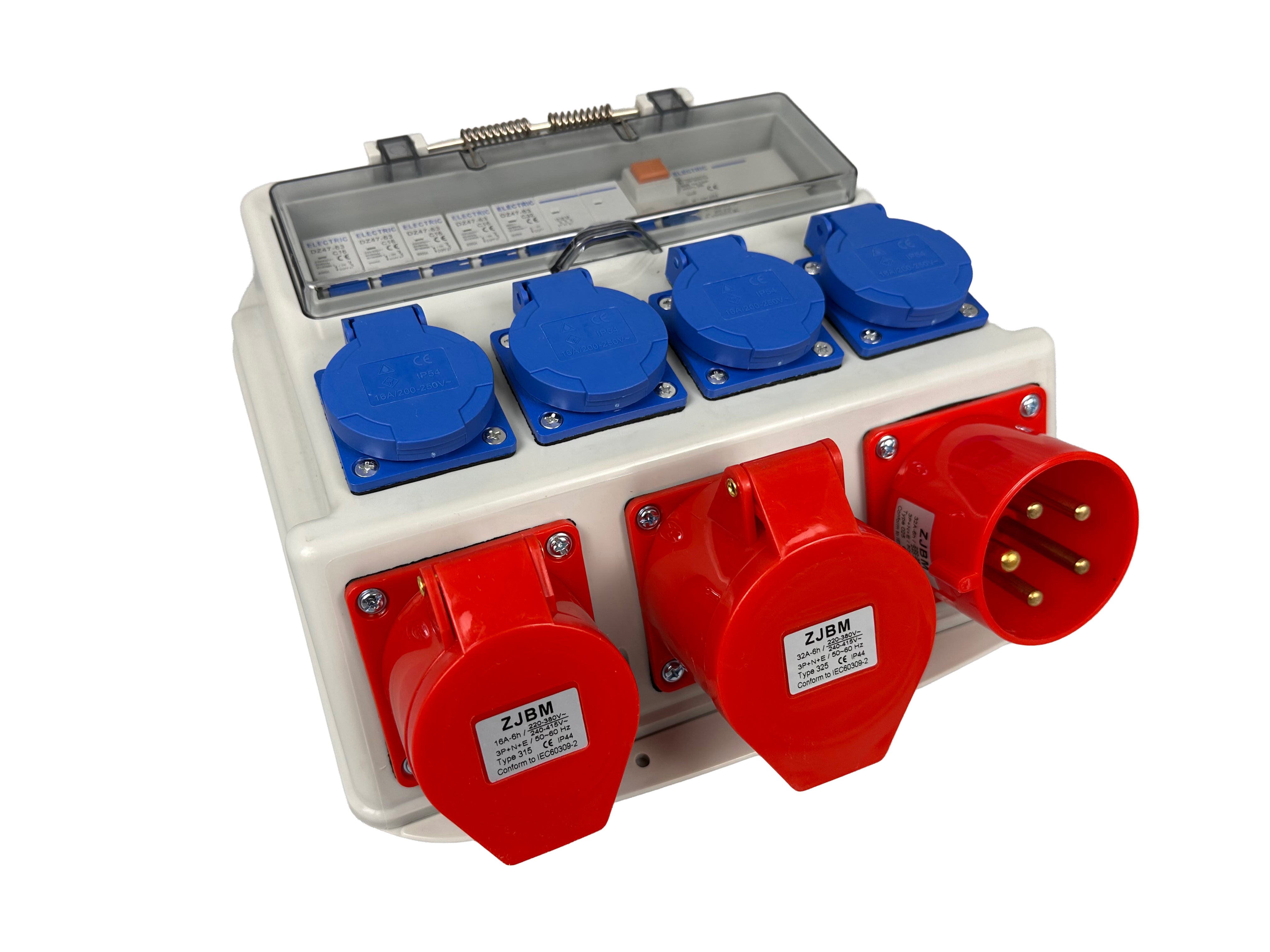 Prenosná rozvodná skriňa s istením 3 x 400V, 4 x 230V, IP44 Gebo Tools