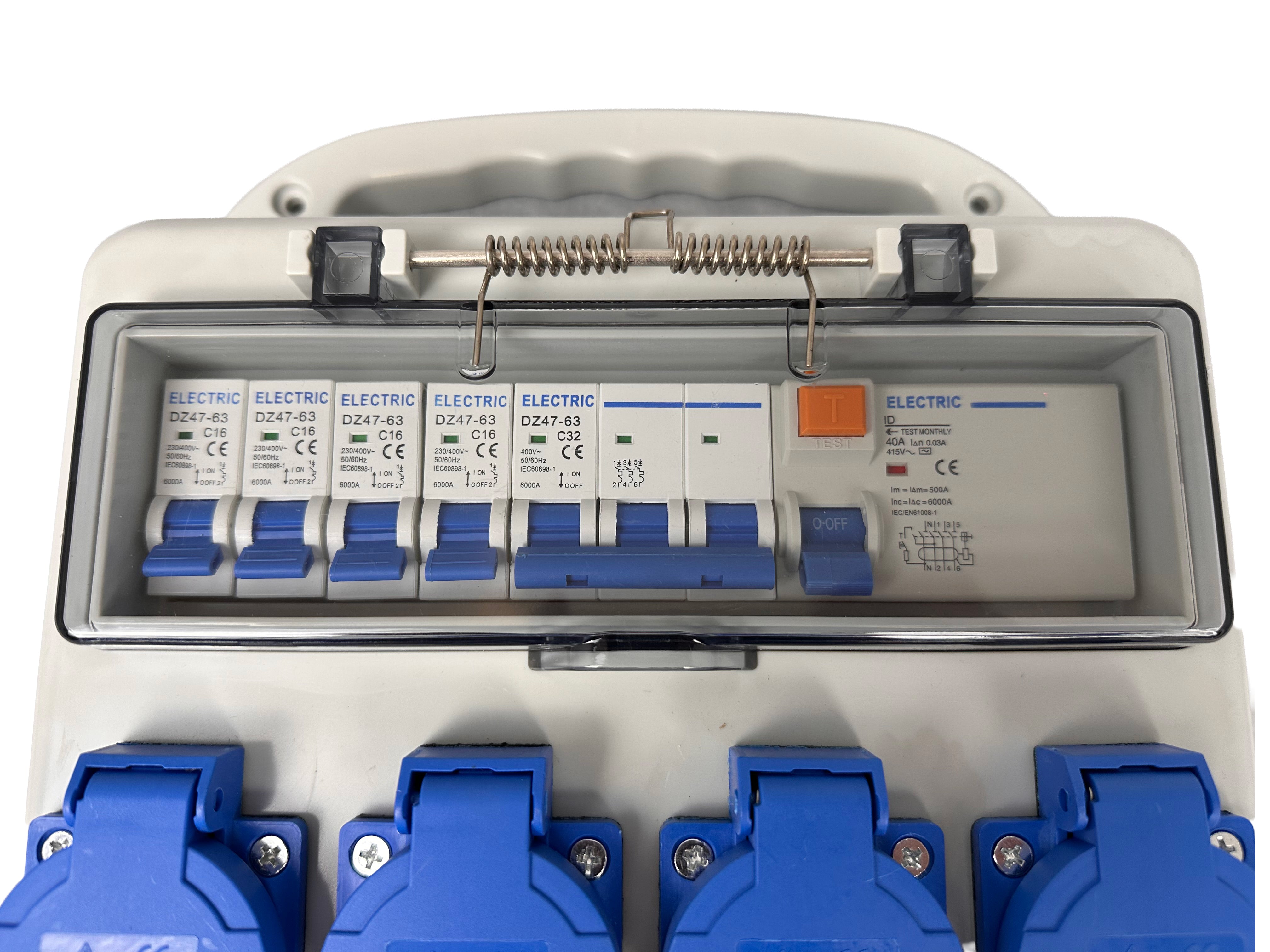 Prenosná rozvodná skriňa s istením 3 x 400V, 4 x 230V, IP44 Gebo Tools