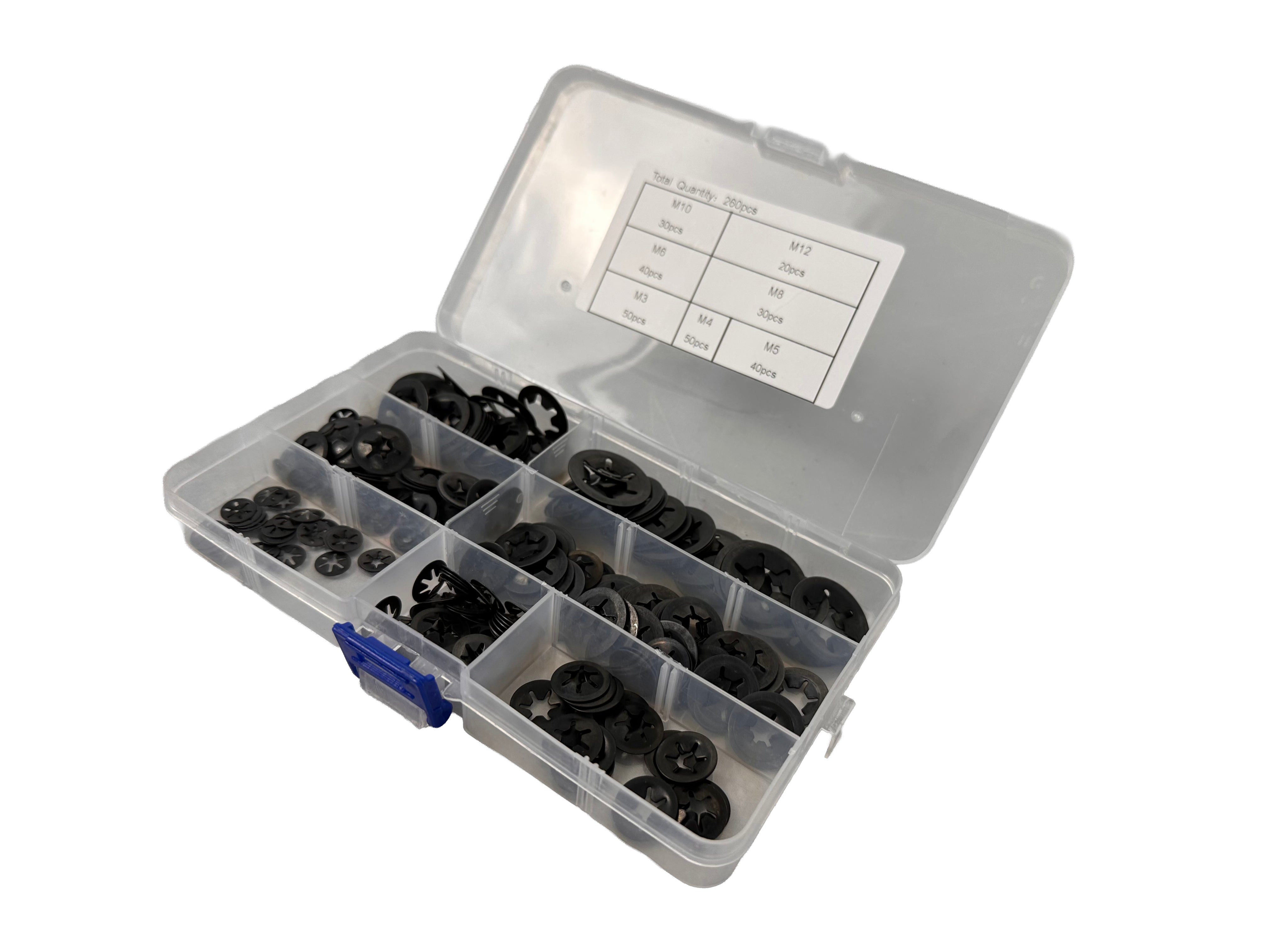Sada poistných podložiek Starlock, M3 - M12, 260ks, Gebo Tools