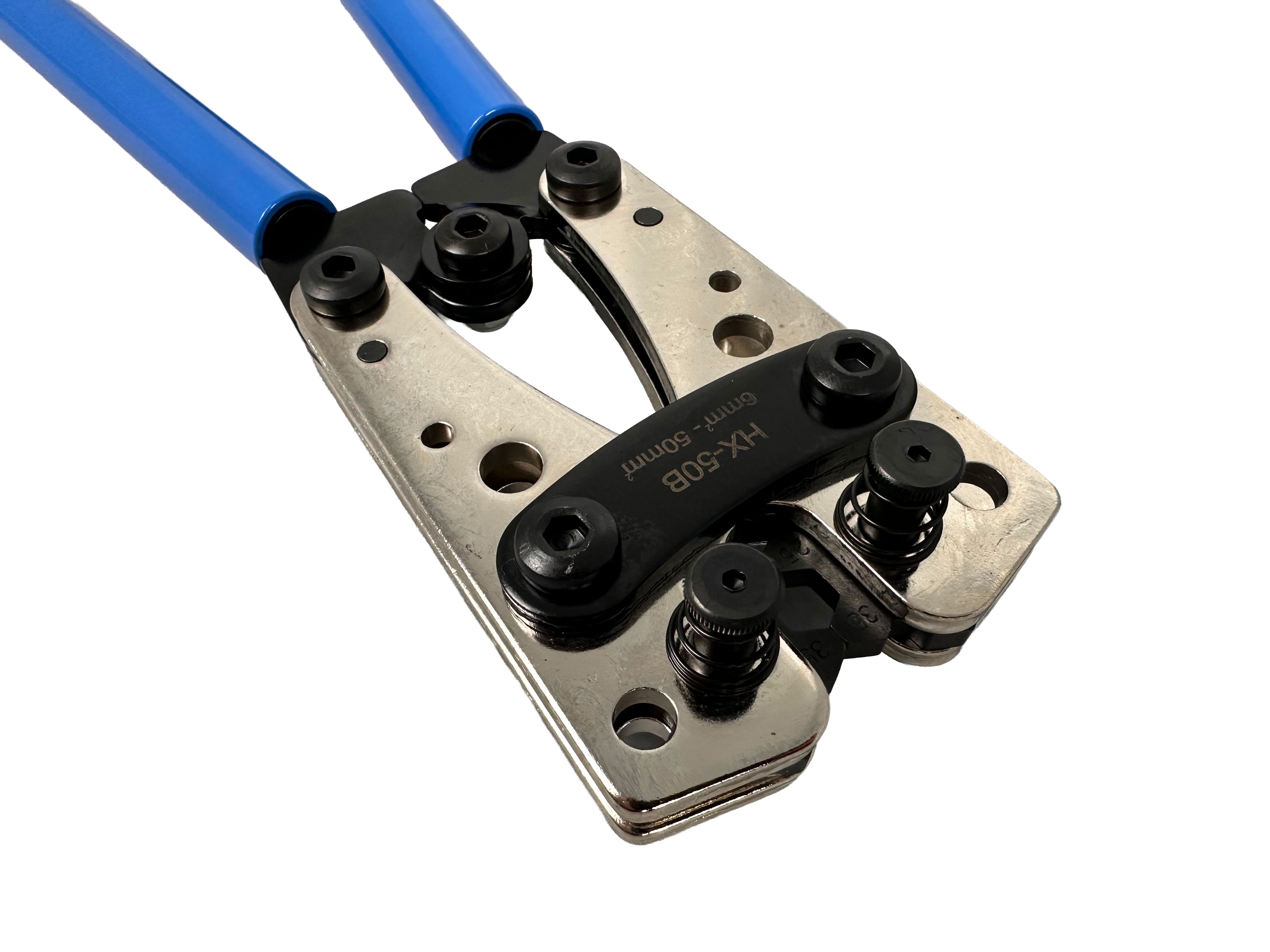 Krimpovacie kliešte na odizolované elektrické káble, konektory s veľkými primermi 6,0 - 50mm2 Gebo Tools