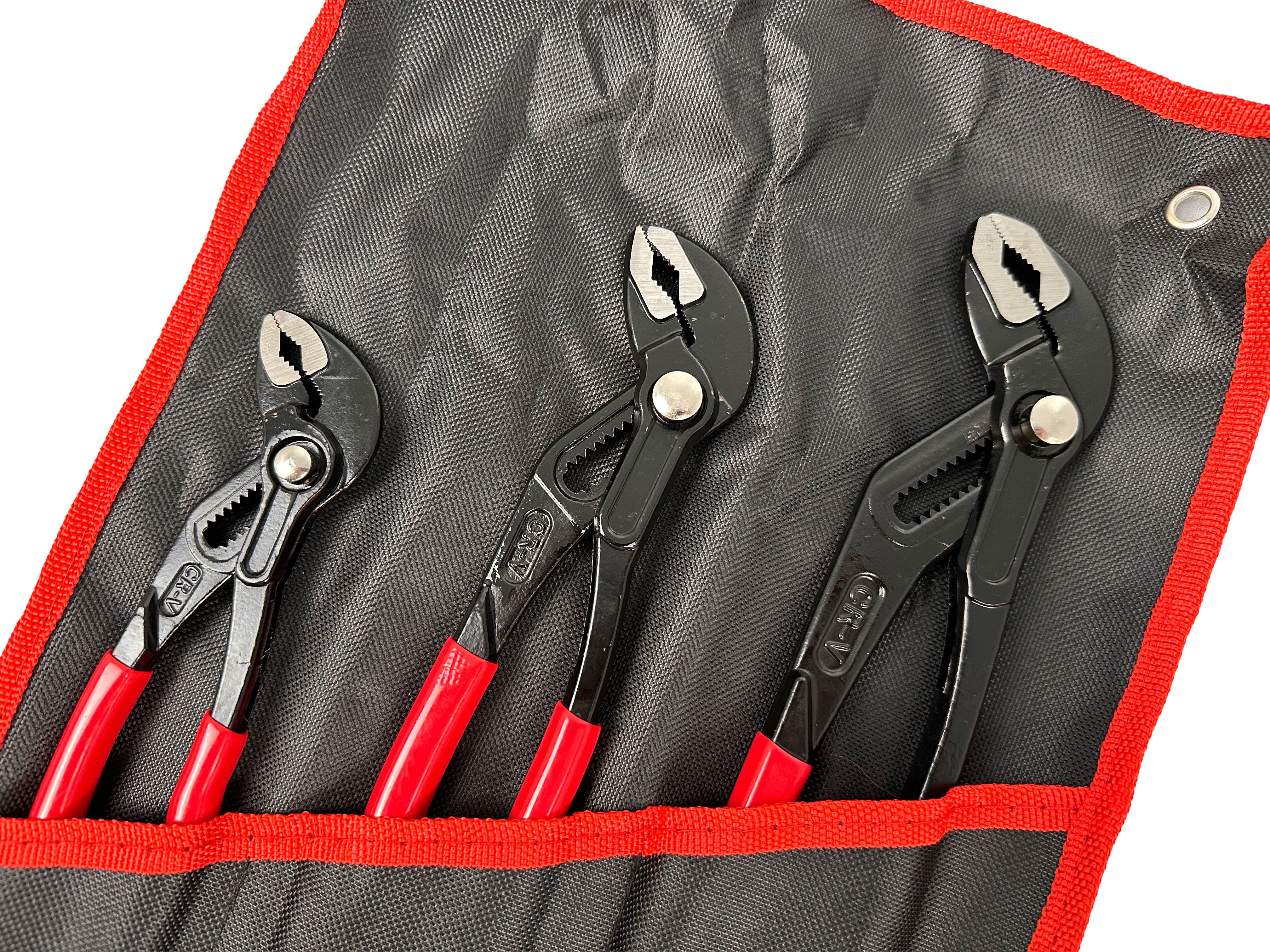 Sada 3 nastaviteľných inštaletérskych klieští na rúry Gebo Tools