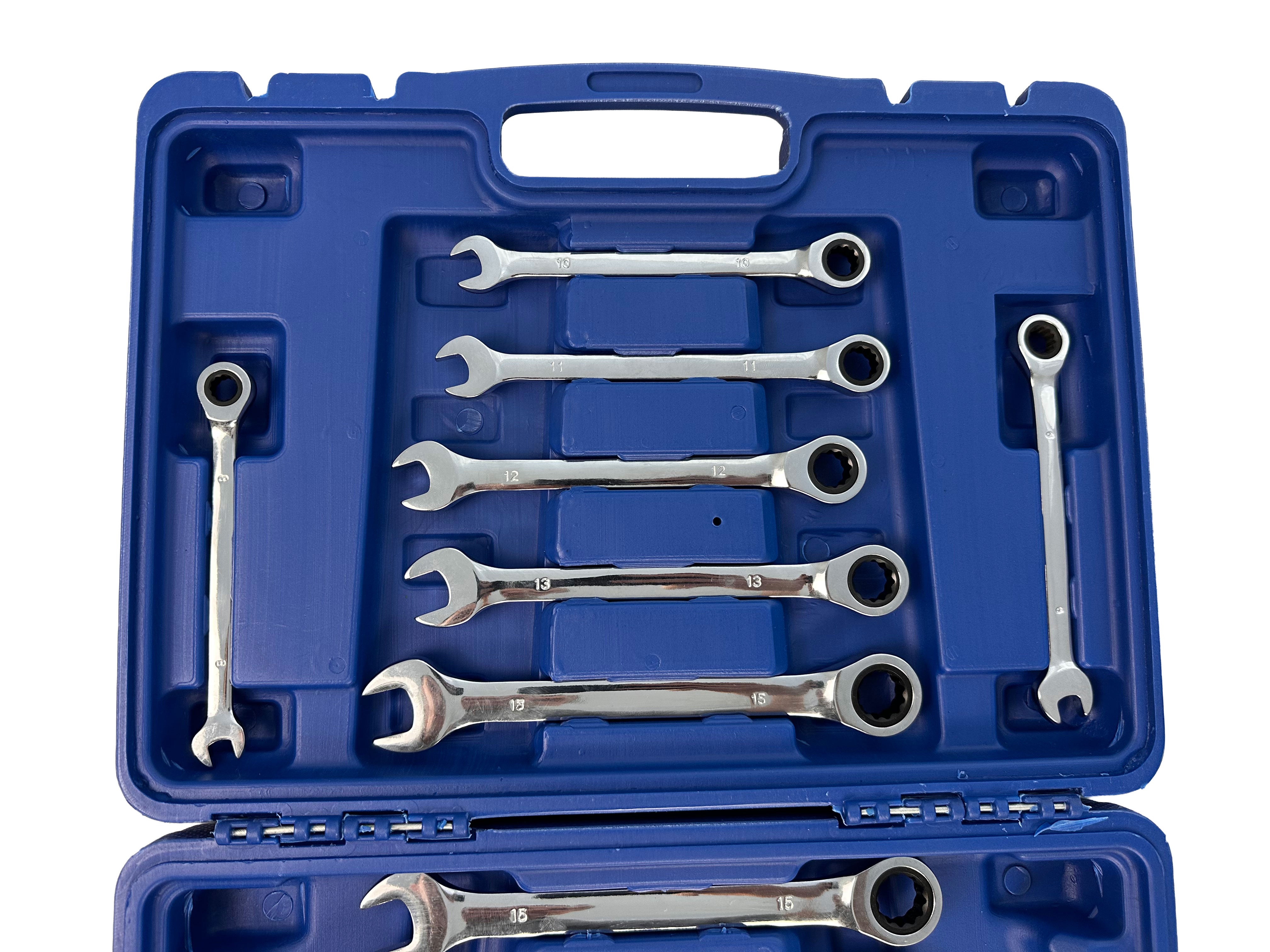 Sada kombinovaných kľúčov s račňou 8 - 19mm 12ks Gebo Tools