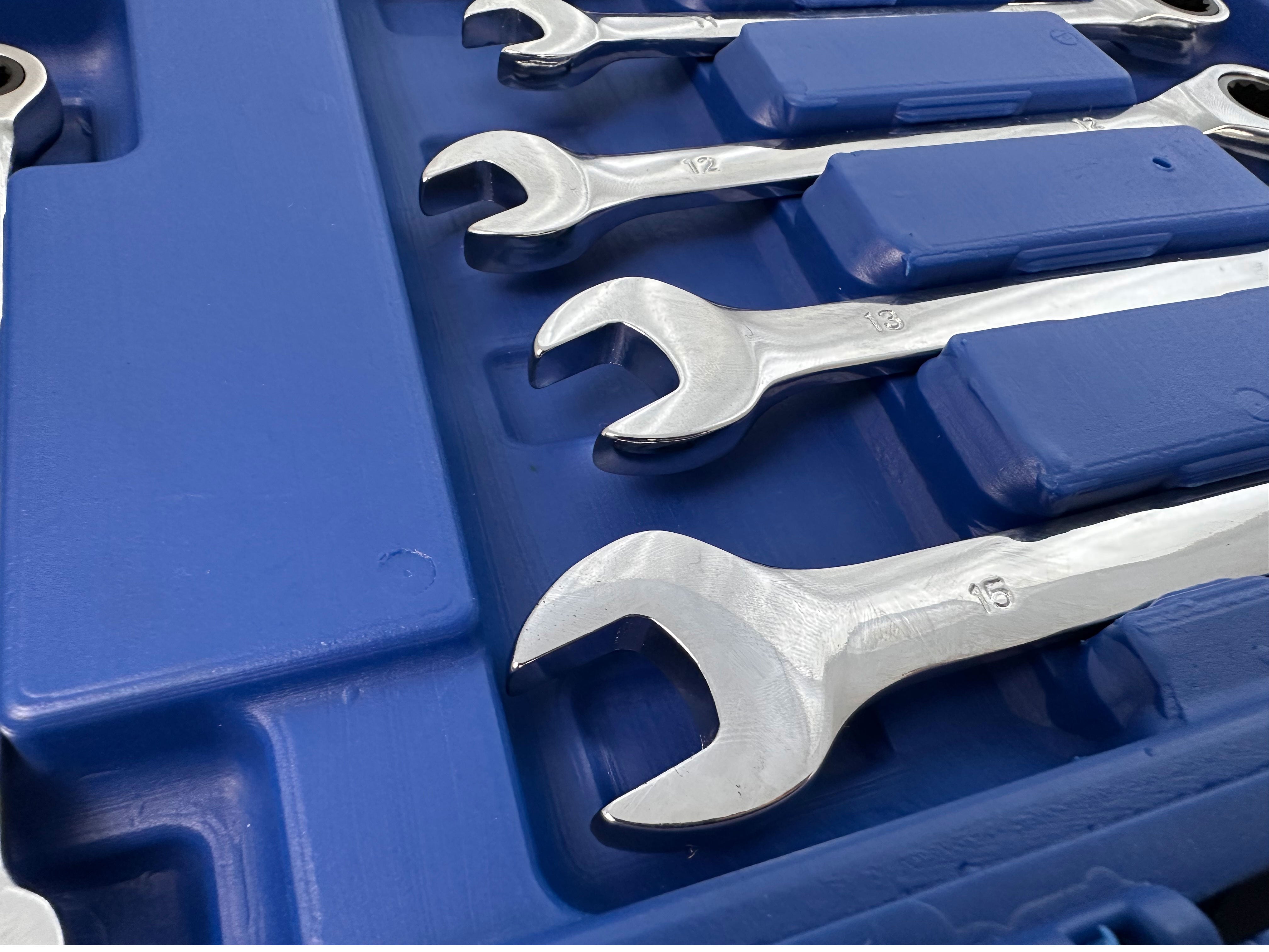 Sada kombinovaných kľúčov s račňou 8 - 19mm 12ks Gebo Tools