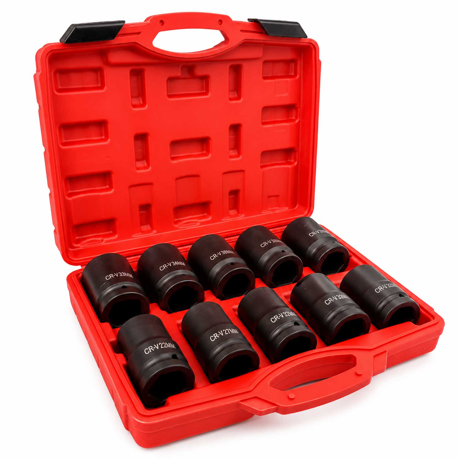 Sada dlhých rázových nástrčných kľúčov - hlavíc 1'', 22 - 41mm, 10ks, Gebo Tools