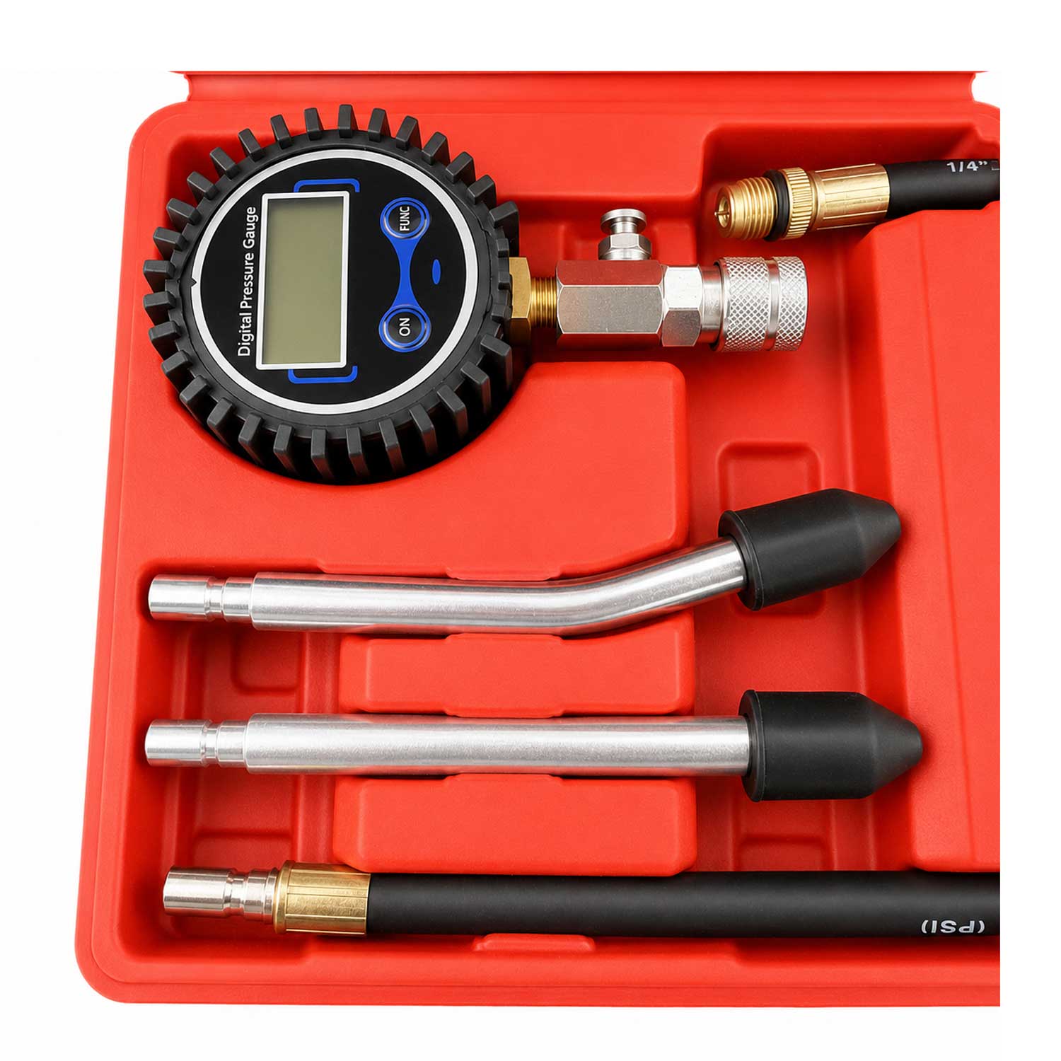 Tester kompresie - kompresiometer benzínových motorov s digitálnym manometrom 8ks Gebo Tools