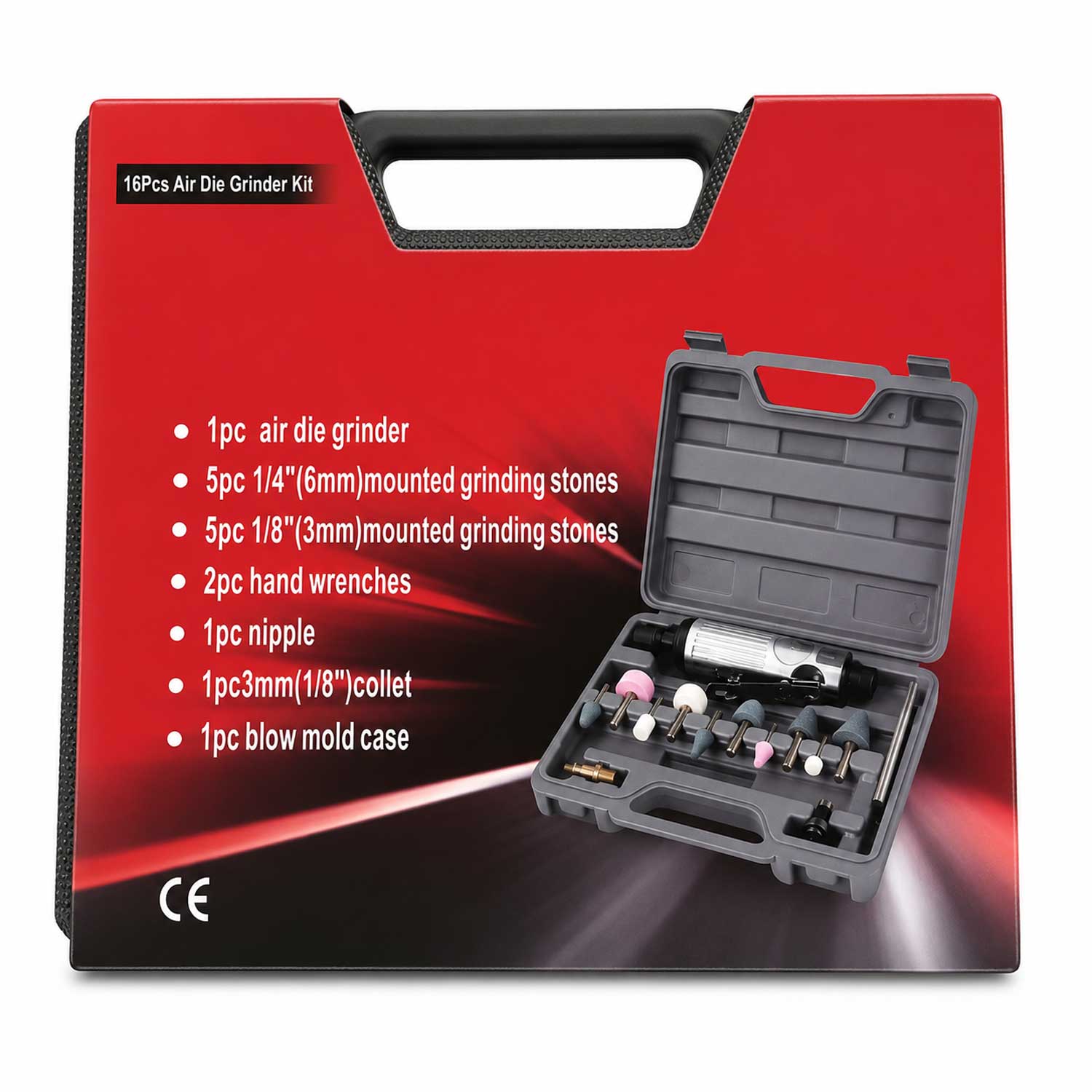 Pneumatická priama brúska s príslušenstvom Gebo Tools