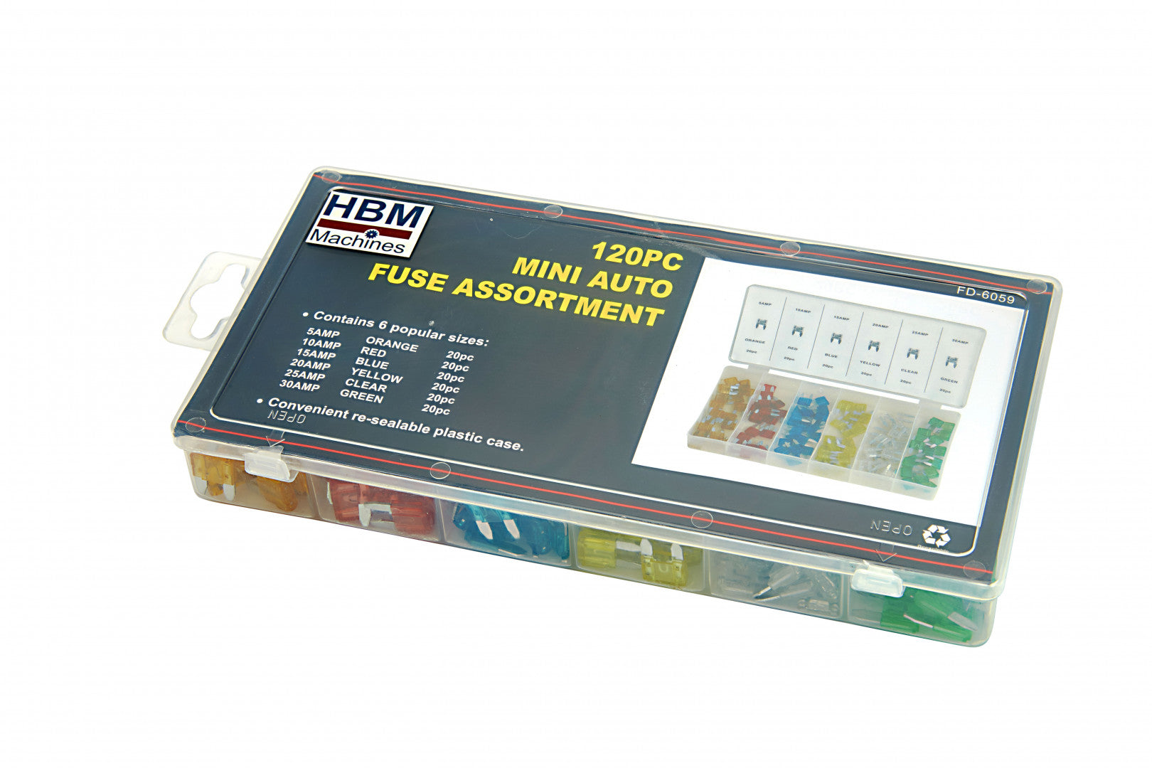 Sada mini automobilových poistiek 5-30 a 120 kusov