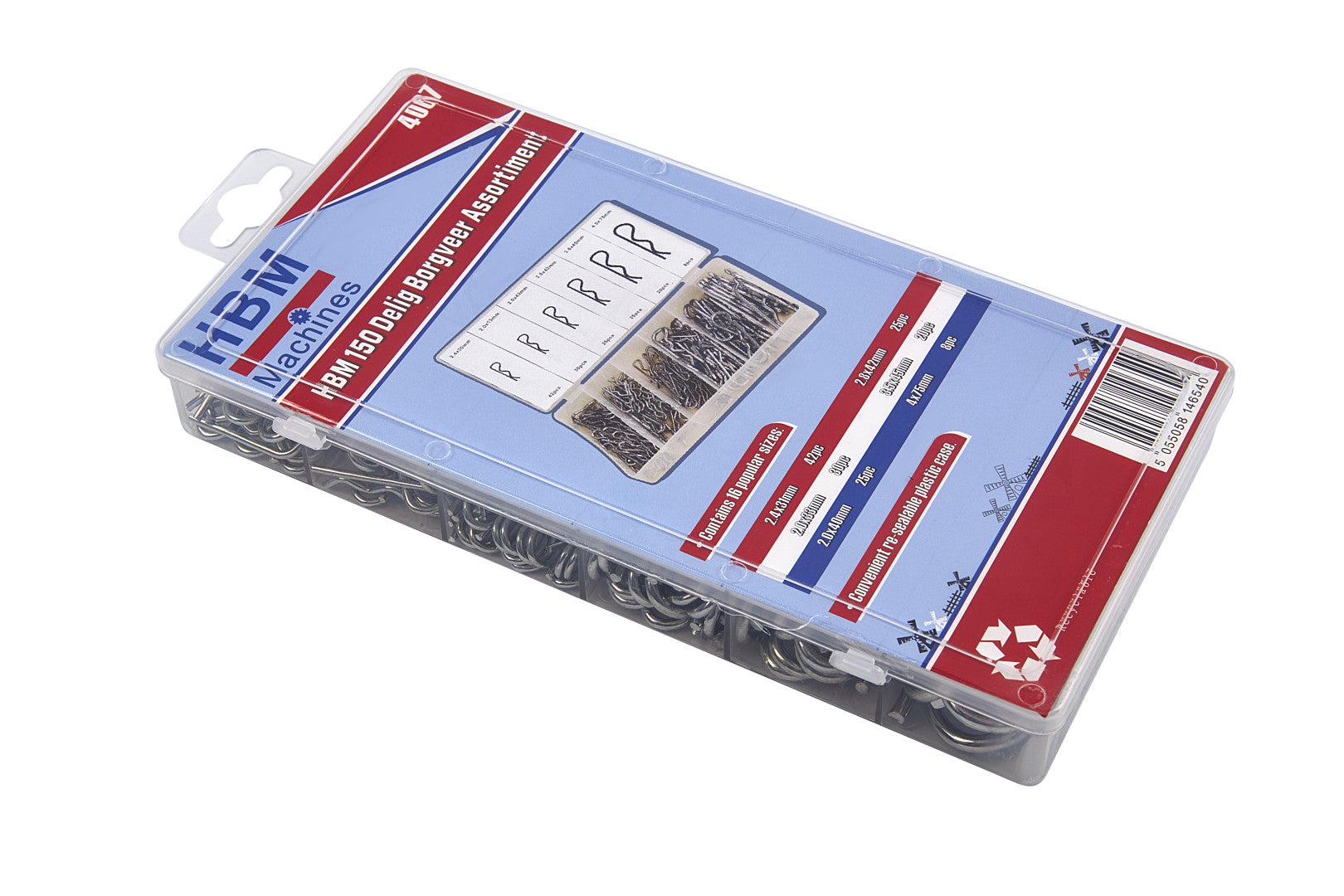 Sada závlačiek 150 kusov hbm