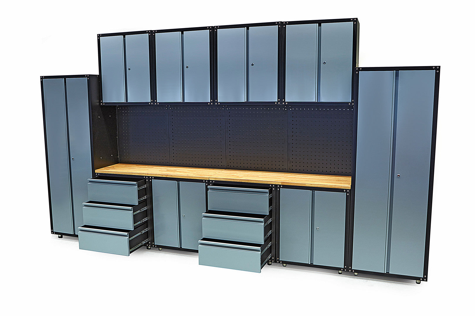 Zostava dielenského nábytku 16 dielov 400 × 230 × 46cm