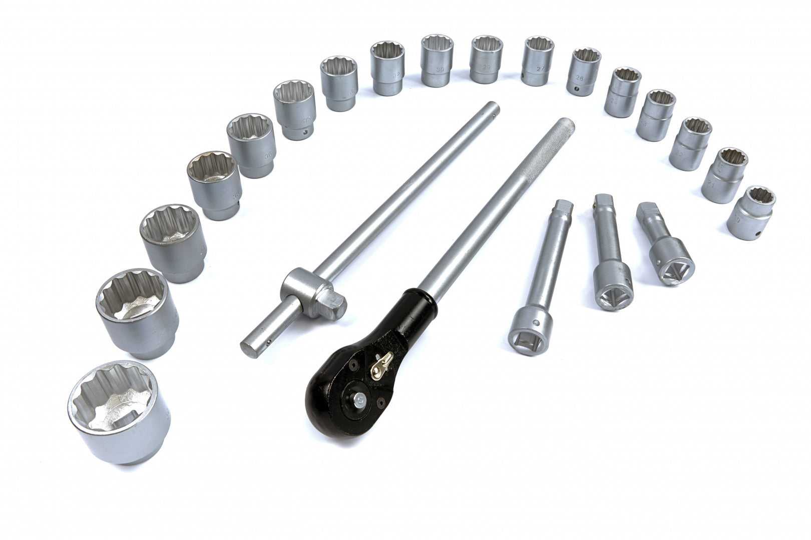 Súprava dvanásťhranných nástrčiek s račňou 3/4, 19–50 mm, 22 kusov