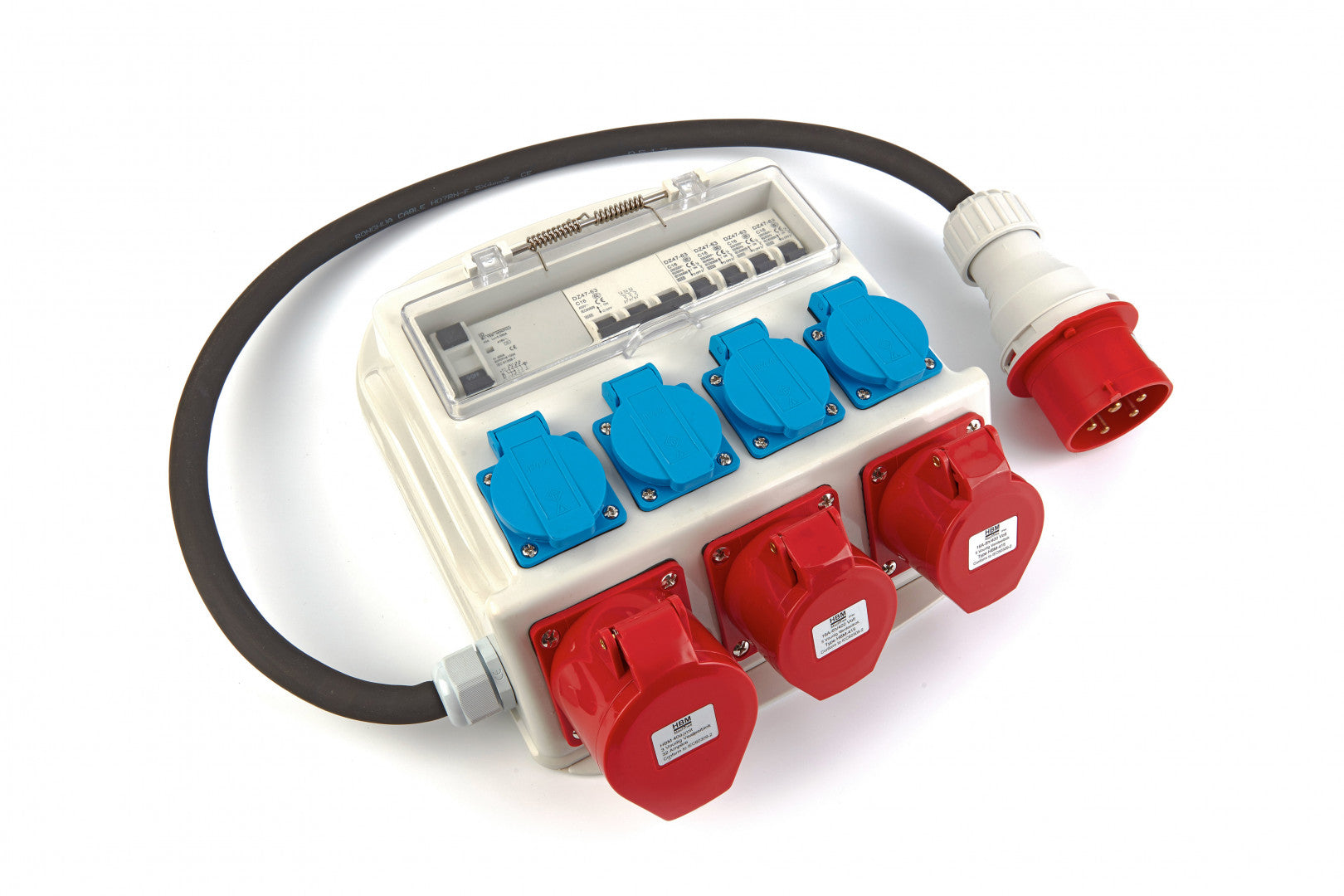 Prenosná rozvodná skrinka s istením 3 x 400V, 4 x 230V, IP44