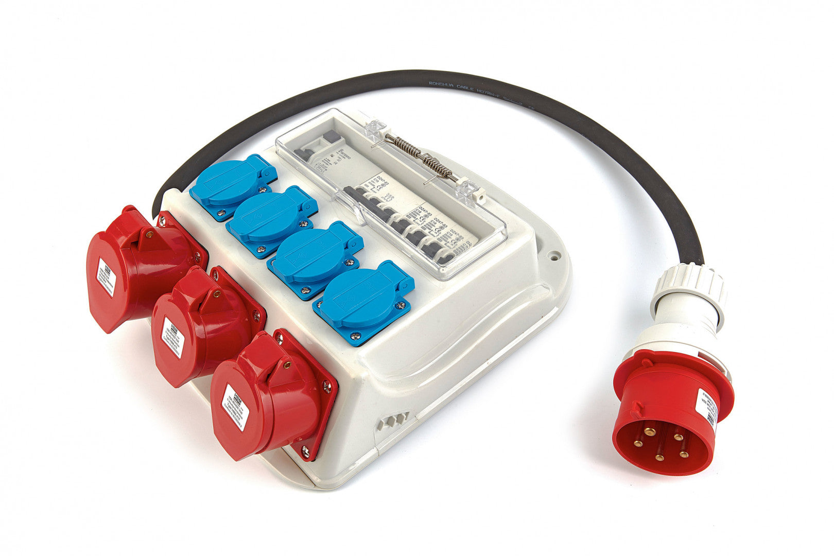 Prenosná rozvodná skrinka s istením 3 x 400V, 4 x 230V, IP44