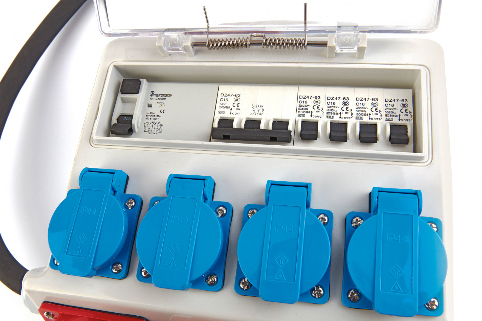 Prenosná rozvodná skrinka s istením 3 x 400V, 4 x 230V, IP44